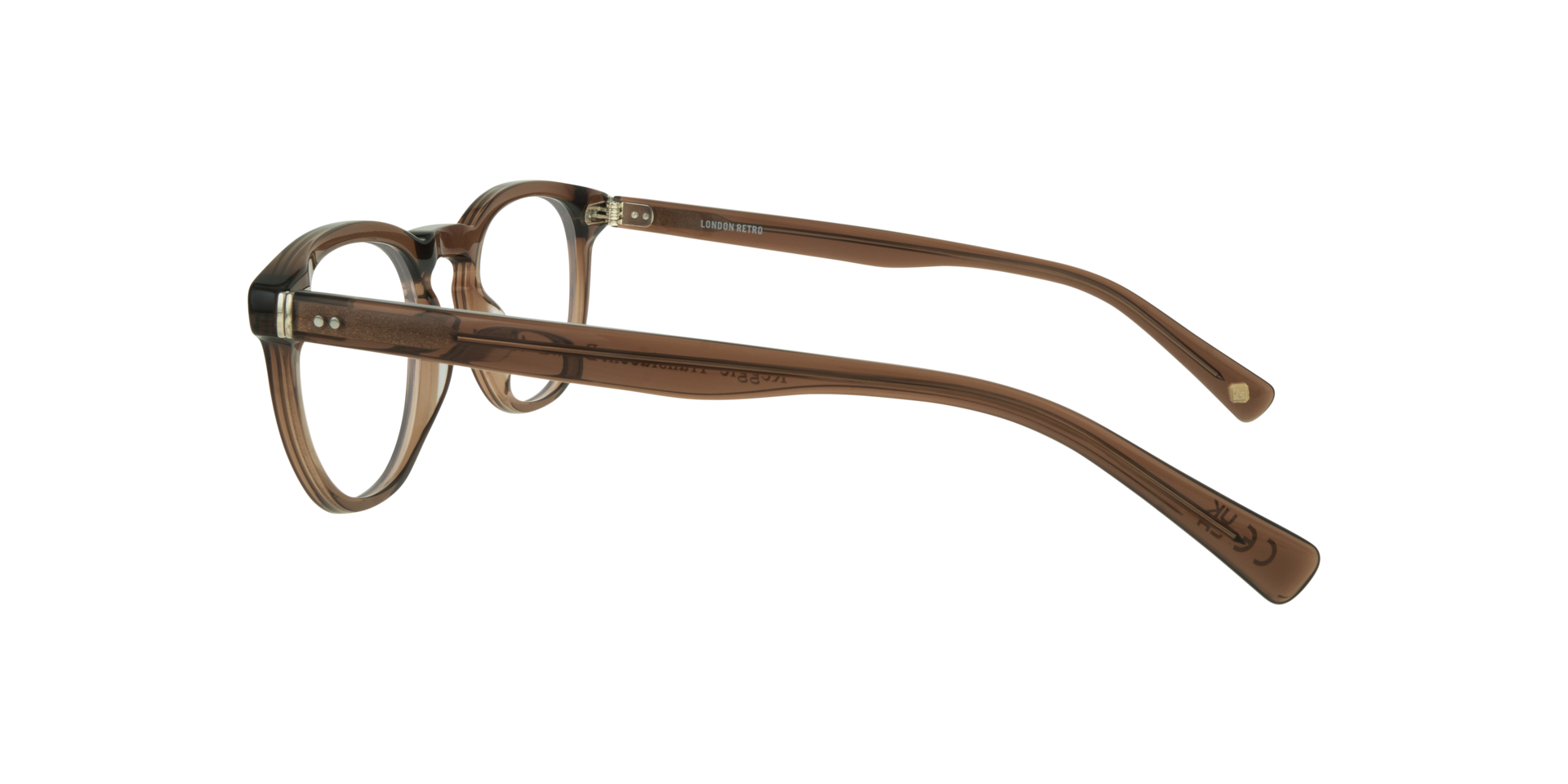 Reggie Translucent Brown AcetateSunglass Frames for Glasses Direct, Side View