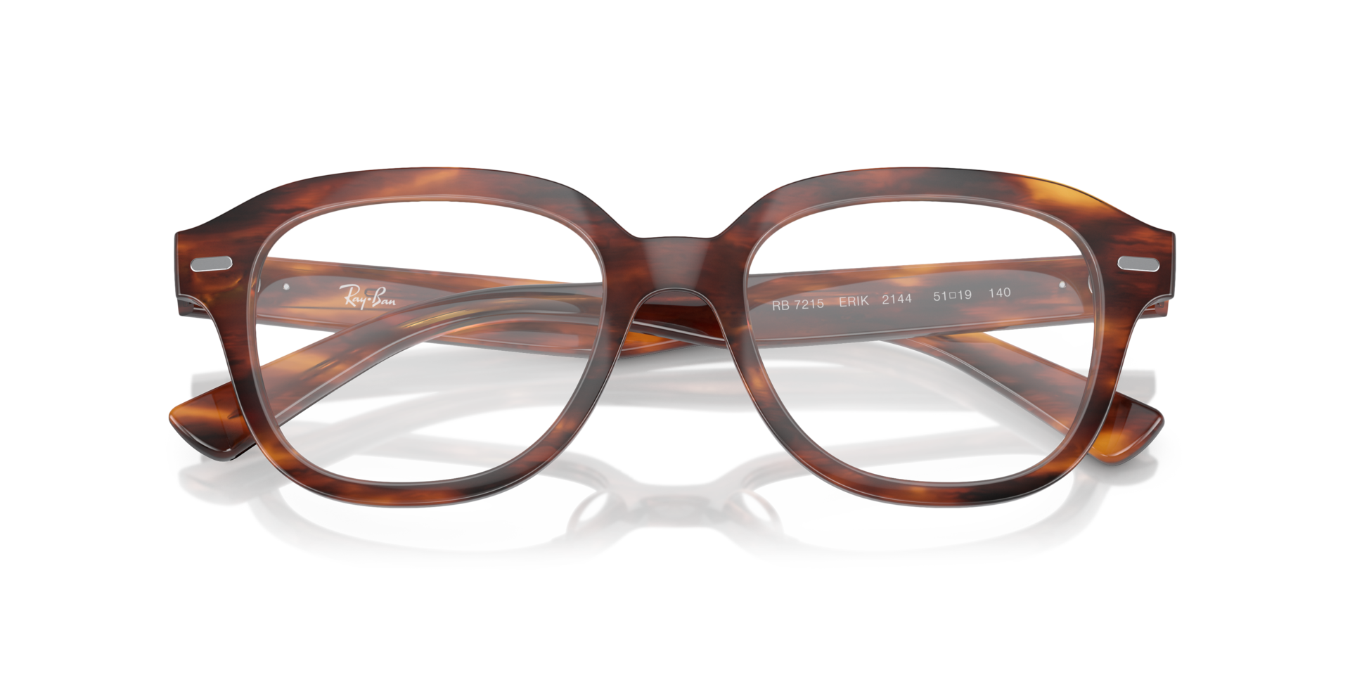 RB7215 Striped Havana PlasticEyeglass Frames for Glasses Direct, Closed View
