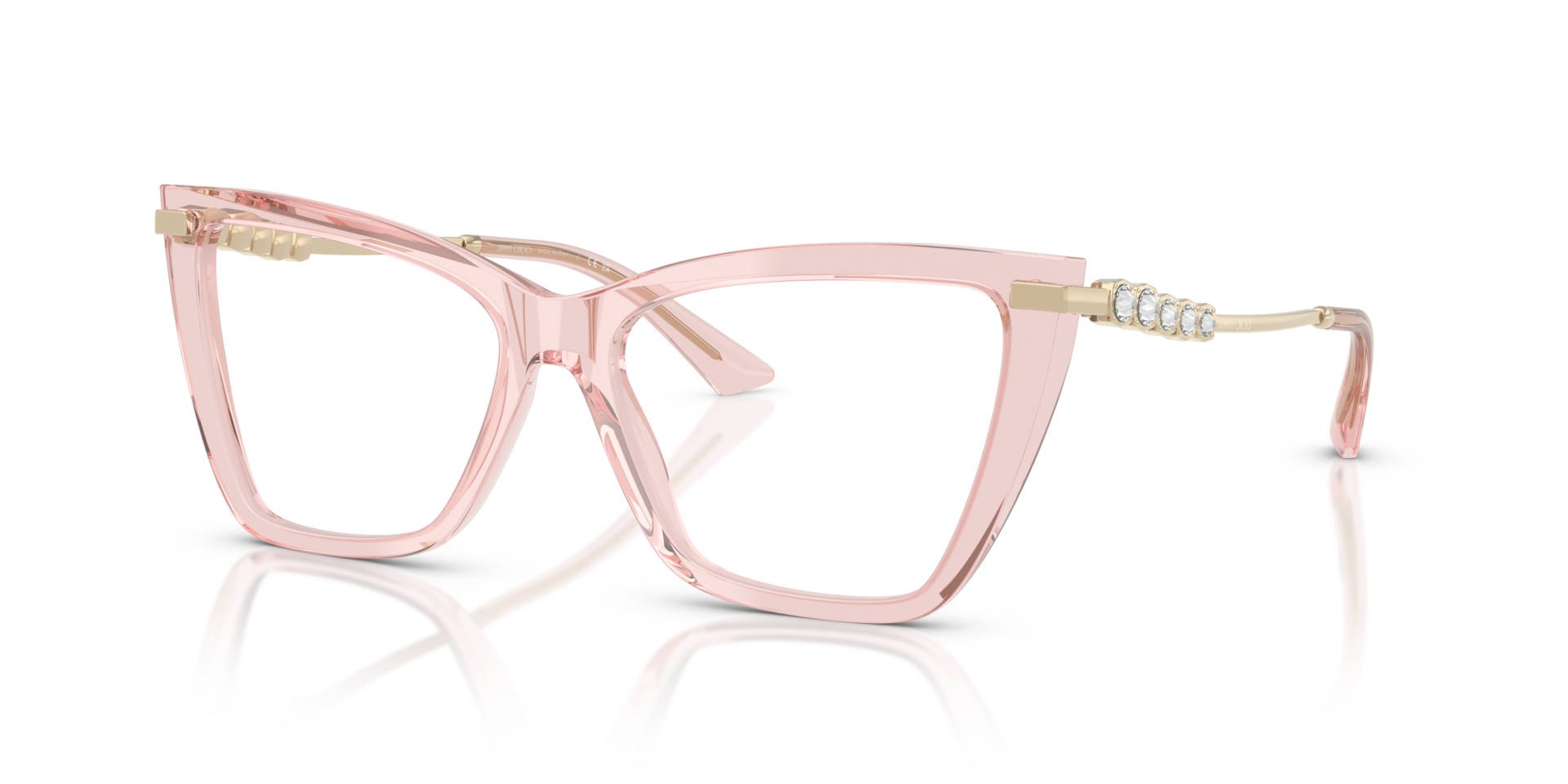 JC3020B Transparent Pink AcetateEyeglass Frames for Glasses Direct, Angle View