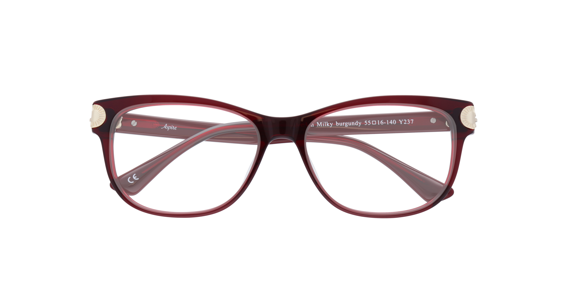 Evelyn Milky Burgundy AcetateEyeglass Frames for Glasses Direct, Closed View