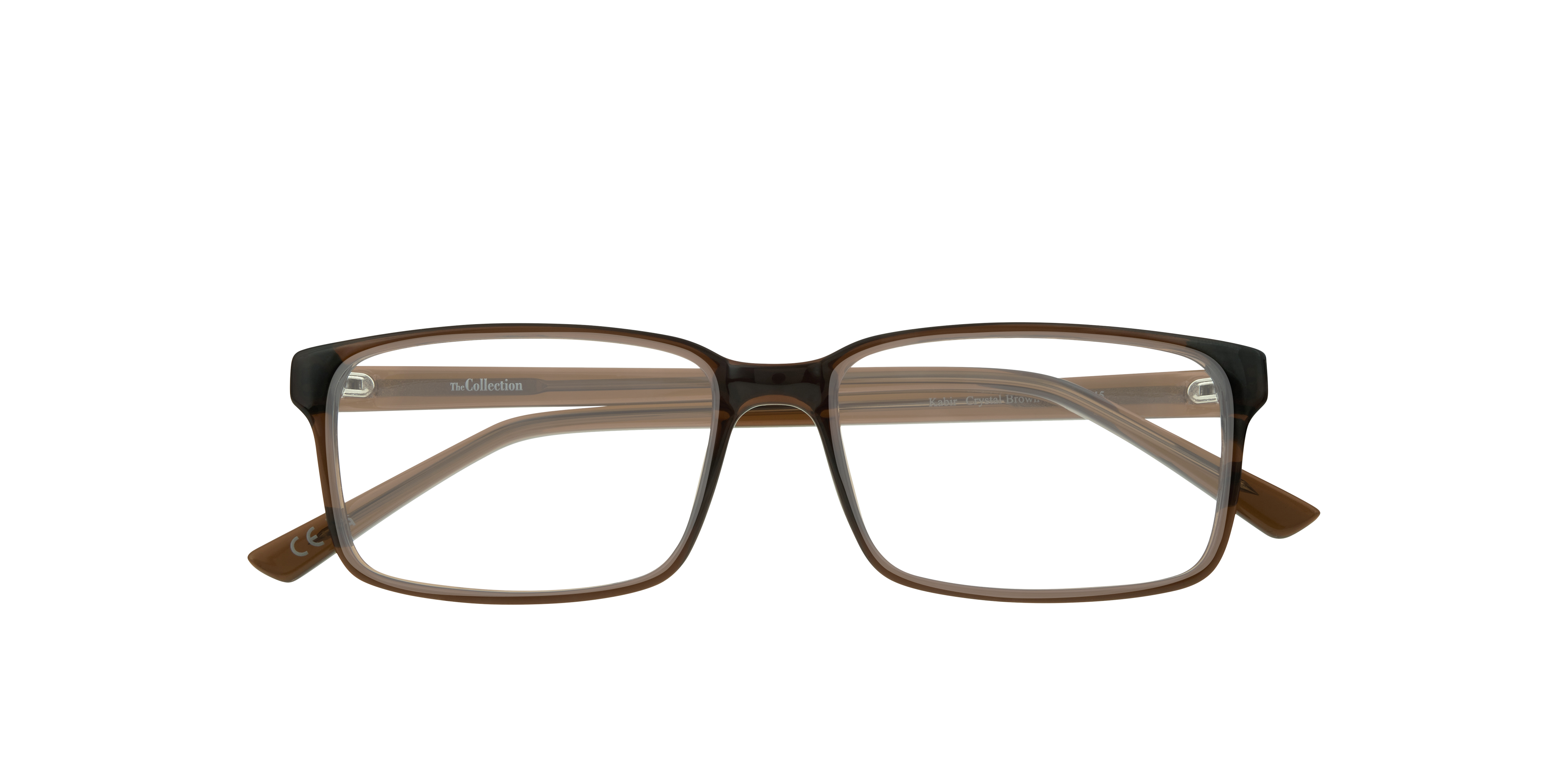 Kabir Crystal Brown PlasticEyeglass Frames for Glasses Direct, Closed View