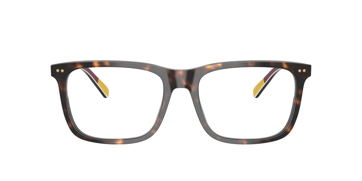 Polo Ralph Lauren Men's Shiny Dark Havana Rectangle Acetate Eyeglasses Online - Full Rim - Ph2282