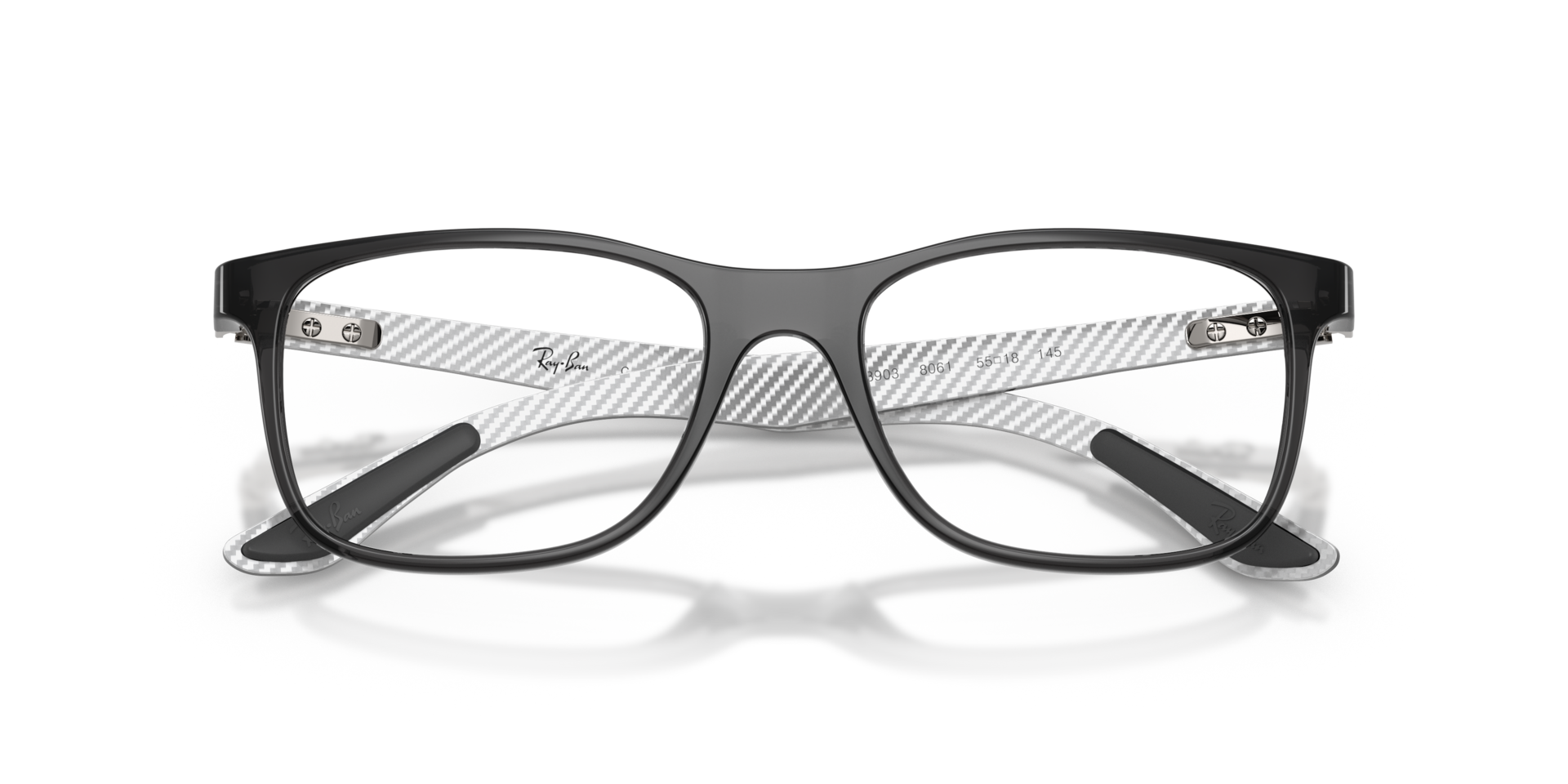 RB8903 Transparent Grey PlasticEyeglass Frames for Glasses Direct, Closed View