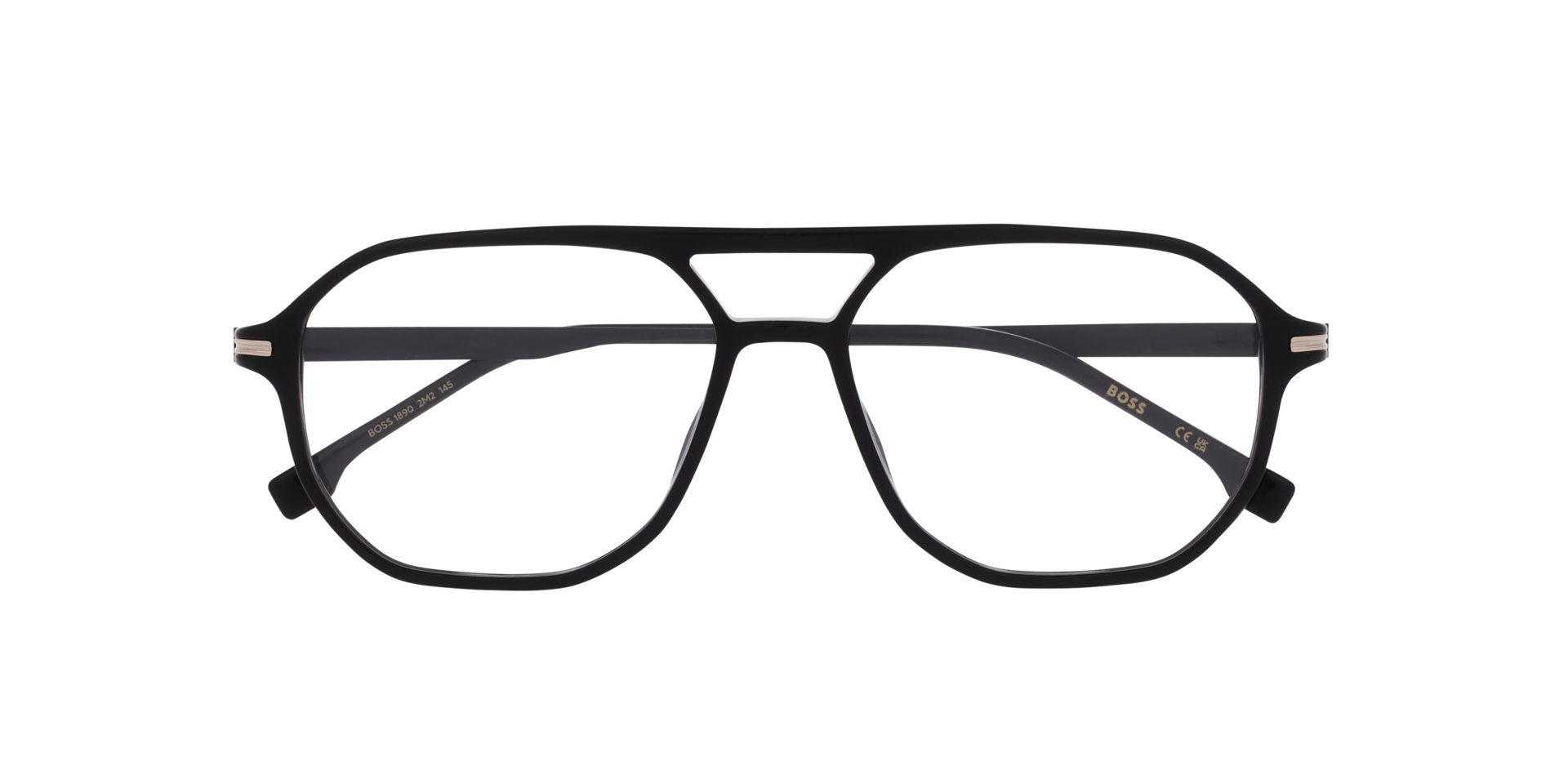 BOSS 1890 Black Gold AcetateEyeglass Frames for Glasses Direct, Closed View