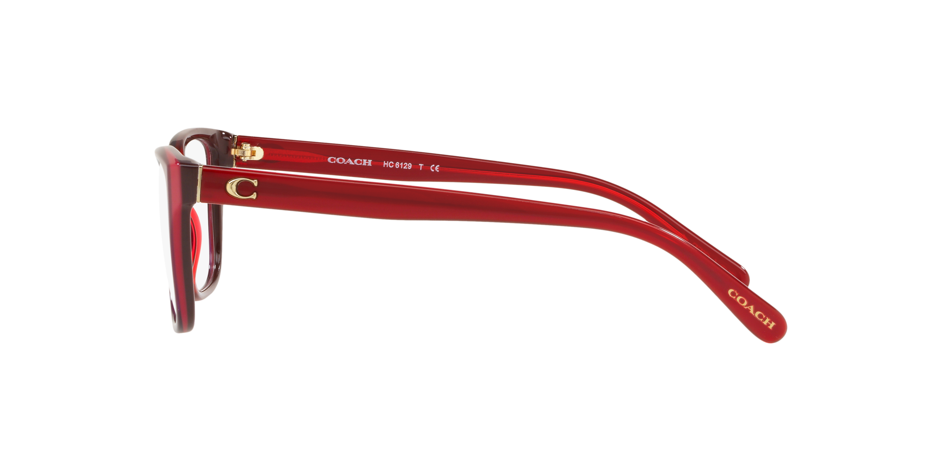 HC6129 Burgundy Laminate AcetateEyeglass Frames for Glasses Direct, Side View