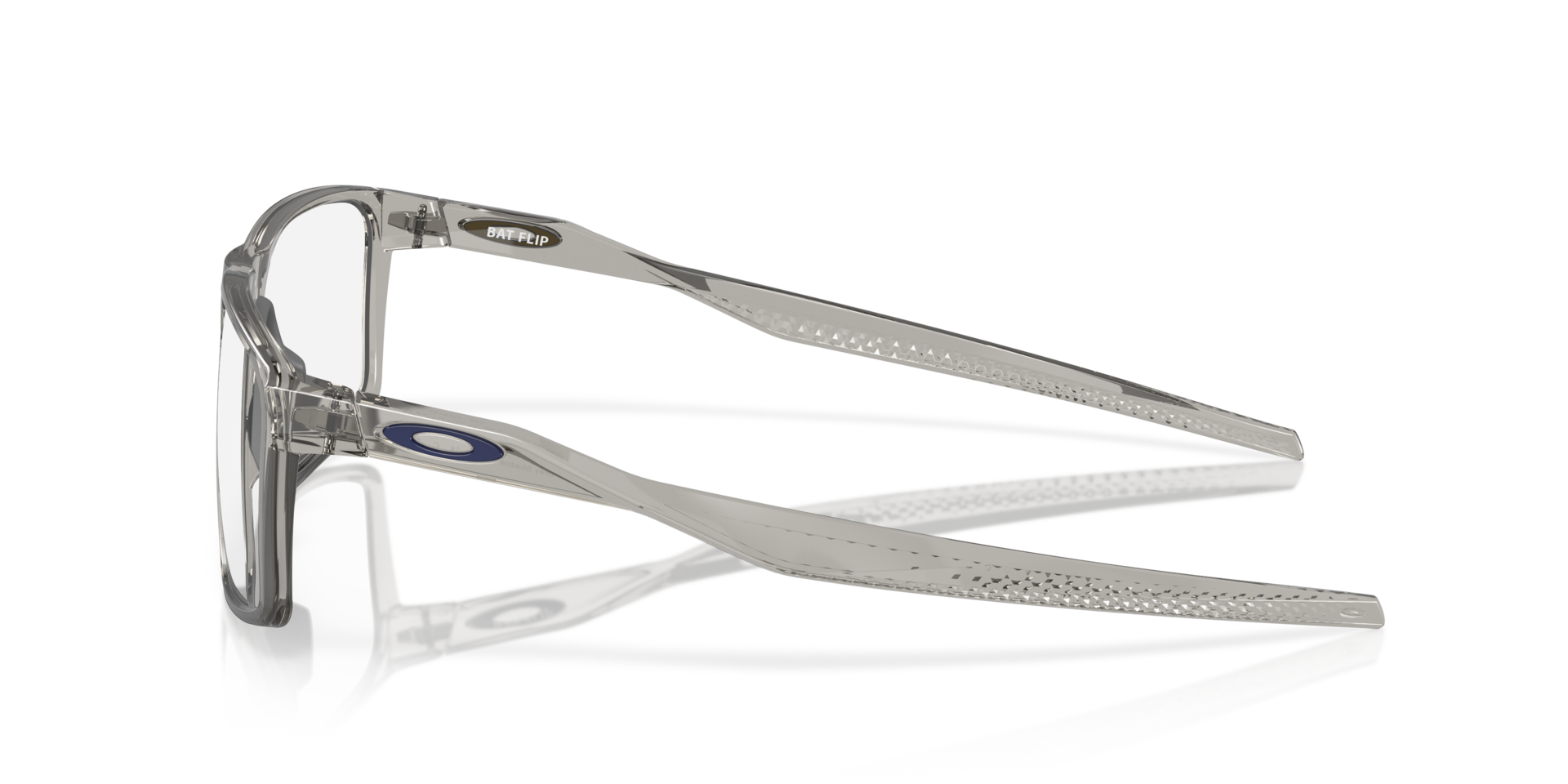 Bat Flip Grey Shadow PlasticEyeglass Frames for Glasses Direct, Side View