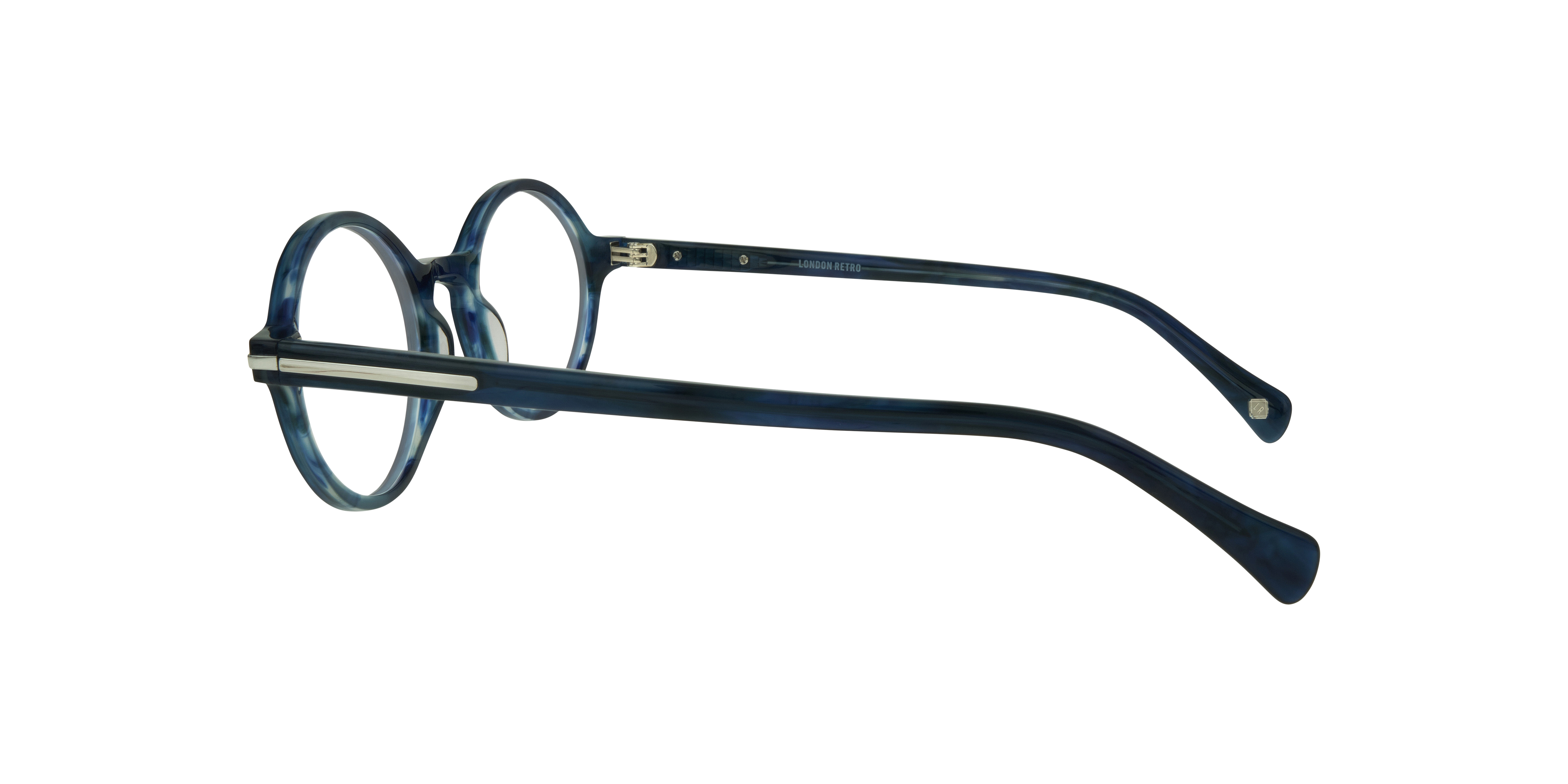 Kilburn Horn Blue AcetateEyeglass Frames for Glasses Direct, Side View