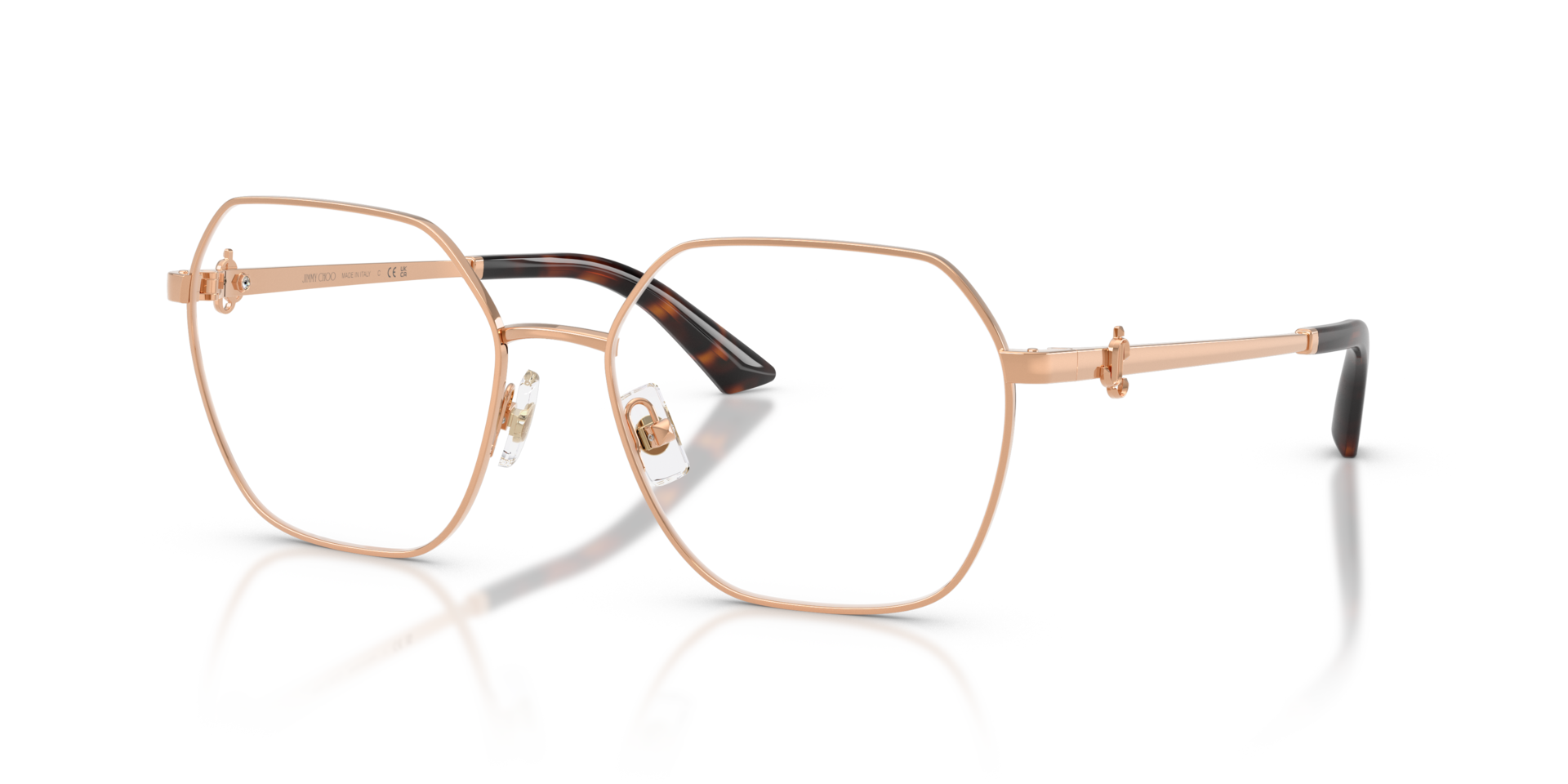 JC2023B Rose Gold MetalEyeglass Frames for Glasses Direct, Angle View