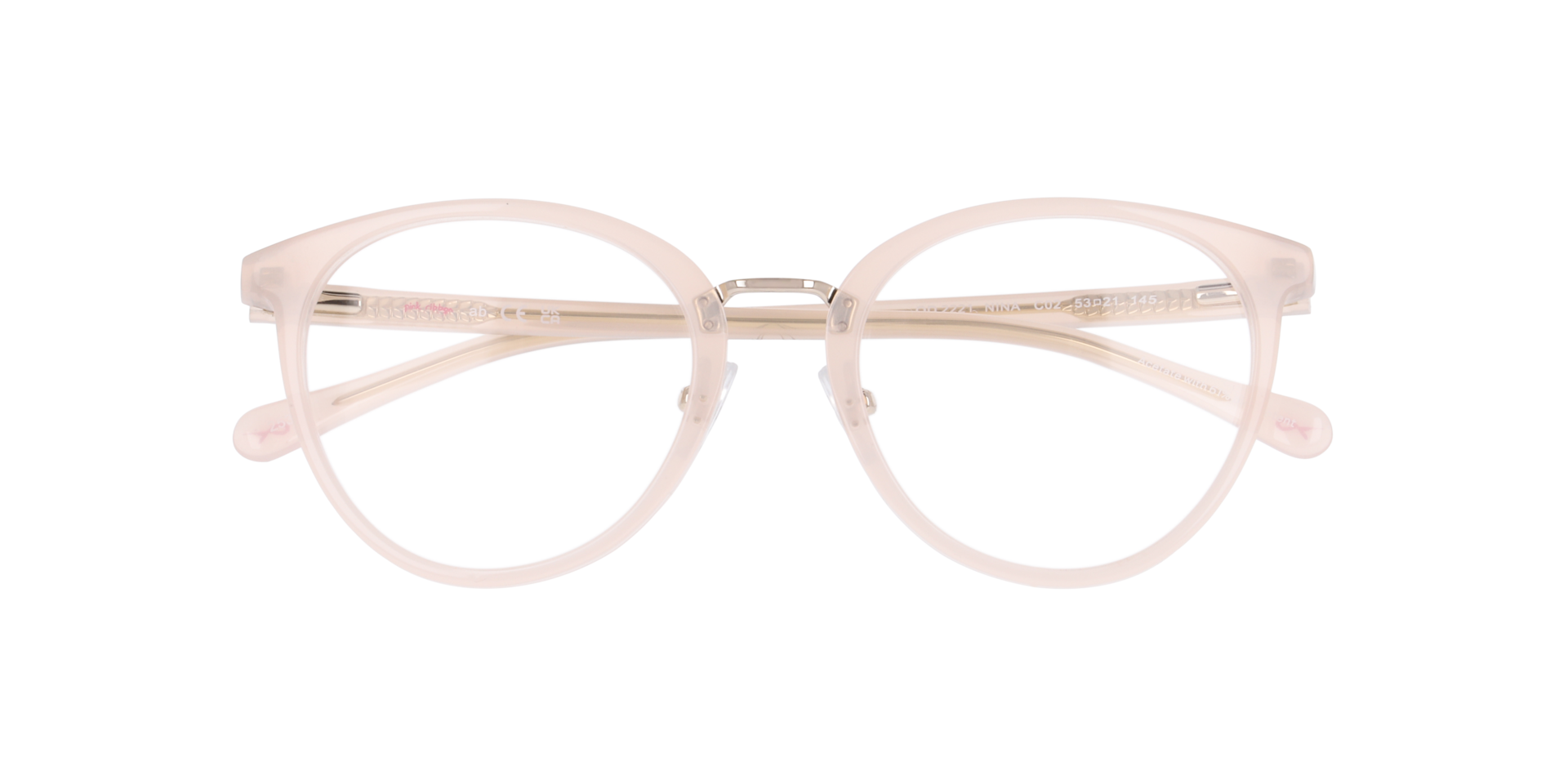 Nina Milky Pink AcetateEyeglass Frames for Glasses Direct, Closed View