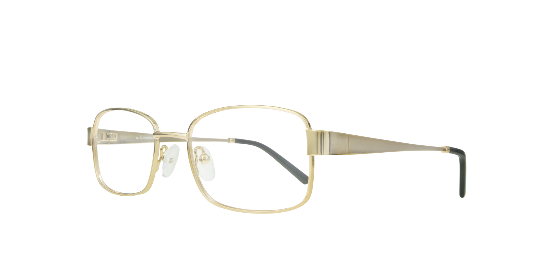 Karl Shiny Gold MetalEyeglass Frames for Glasses Direct, Angle View