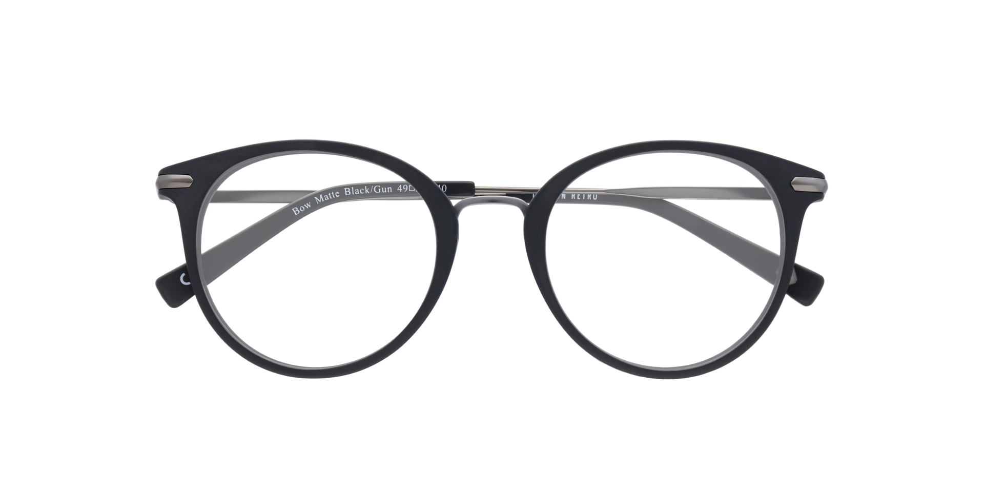 Bow Matte Black & Gunmetal AcetateEyeglass Frames for Glasses Direct, Closed View