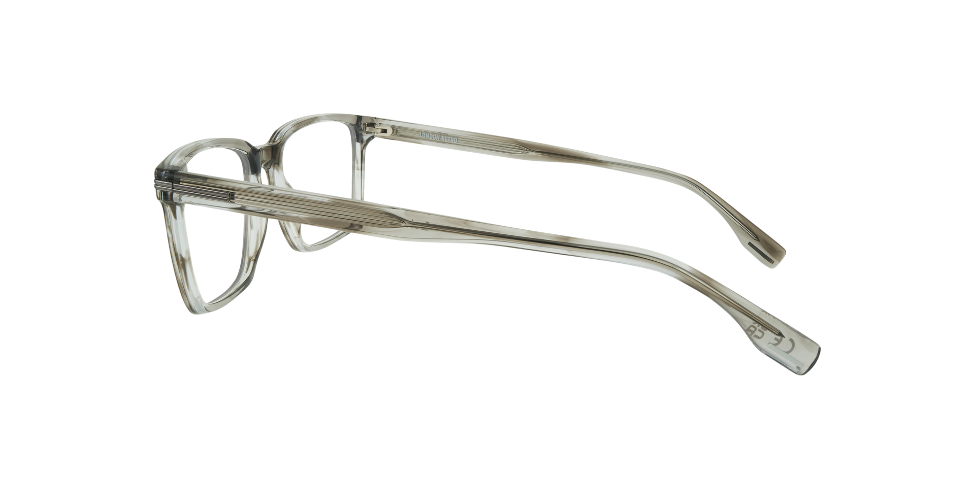 Leith Grey & Gunmetal AcetateEyeglass Frames for Glasses Direct, Side View