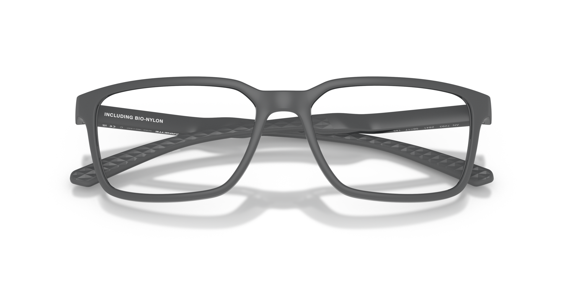 AN7293 Dark Grey Matte Inside Outside PlasticEyeglass Frames for Glasses Direct, Closed View