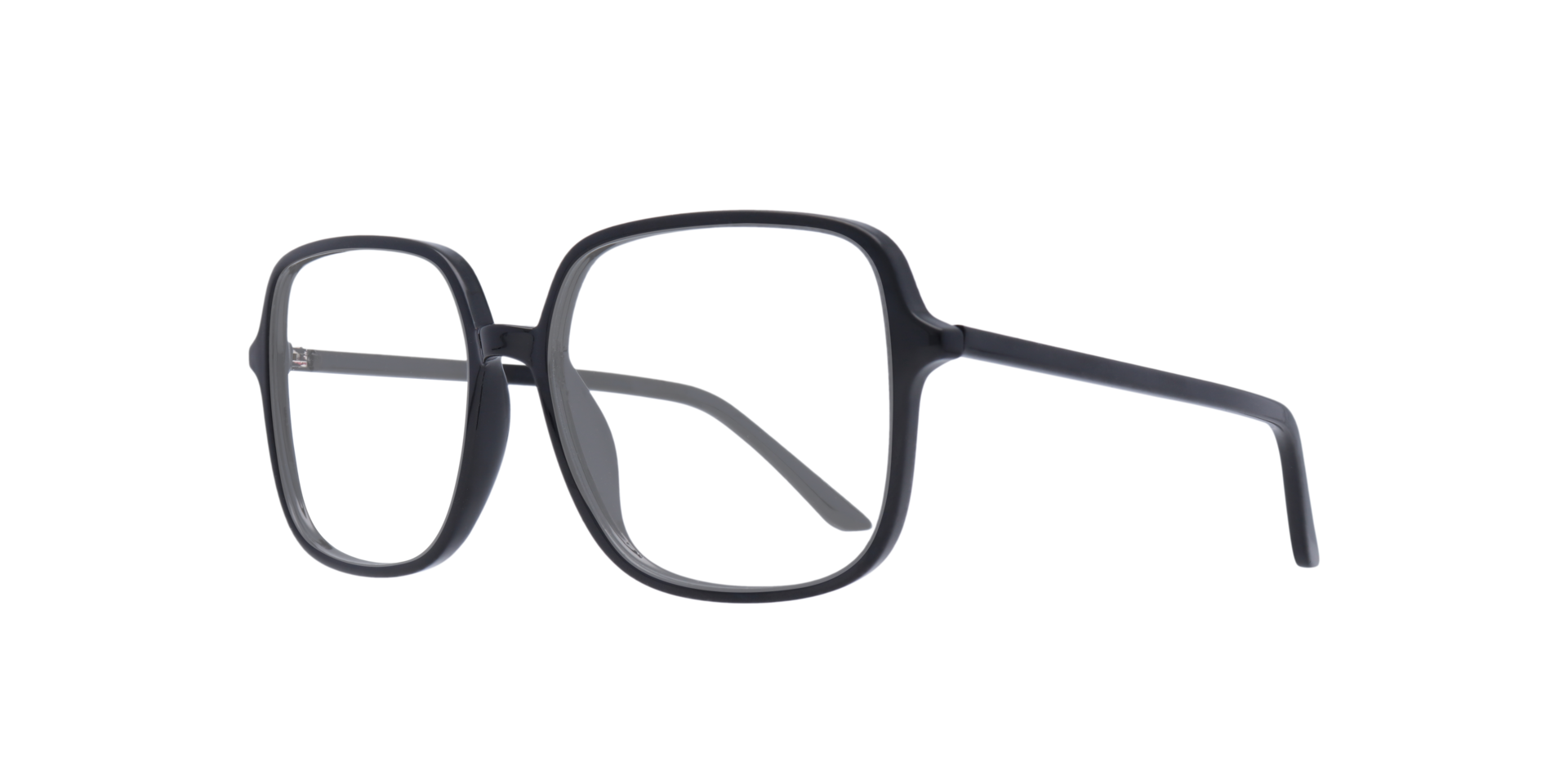 Francesca Black PlasticEyeglass Frames for Glasses Direct, Angle View