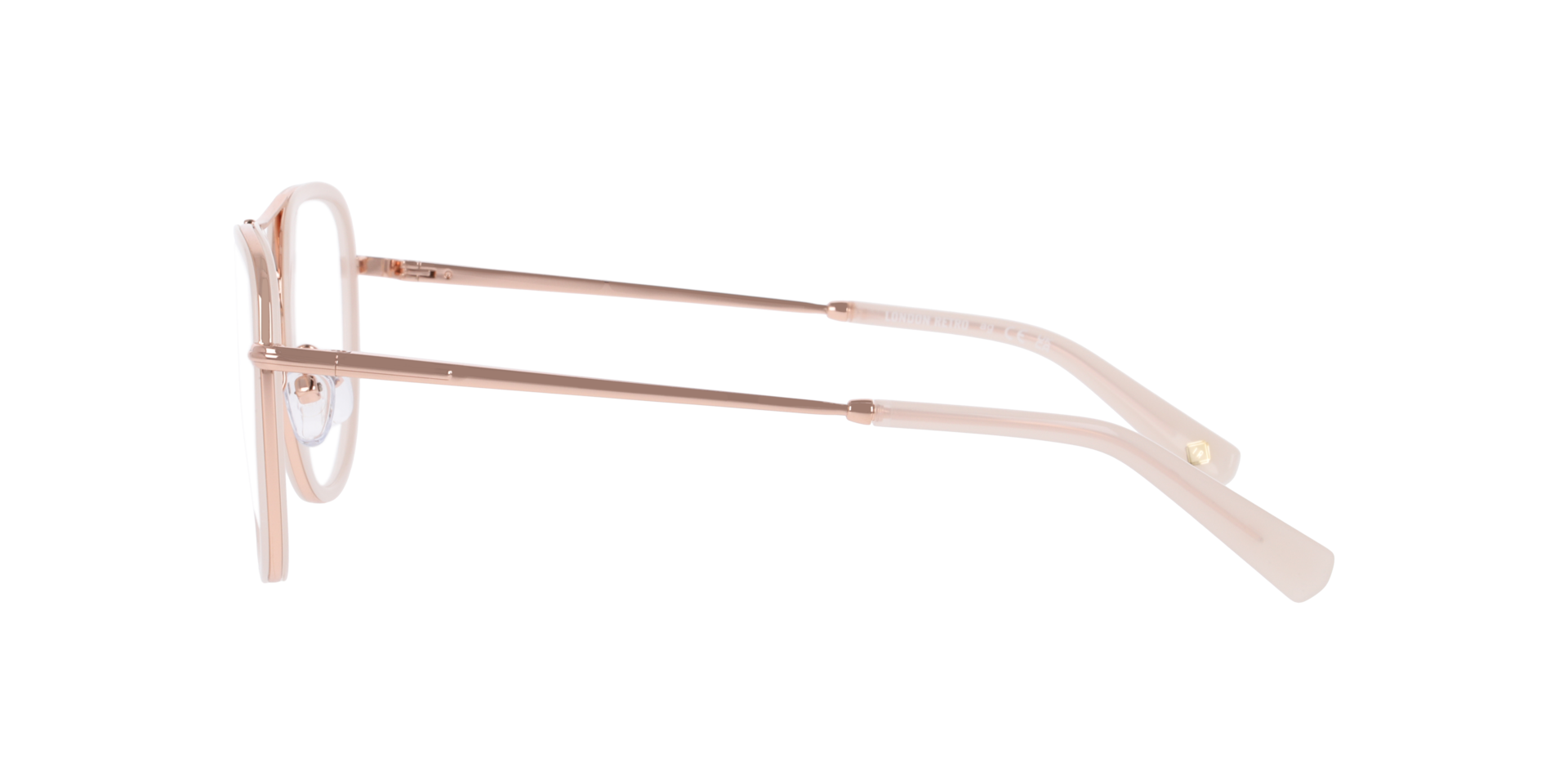 Northolt Milky White & Pink Gold MetalEyeglass Frames for Glasses Direct, Side View