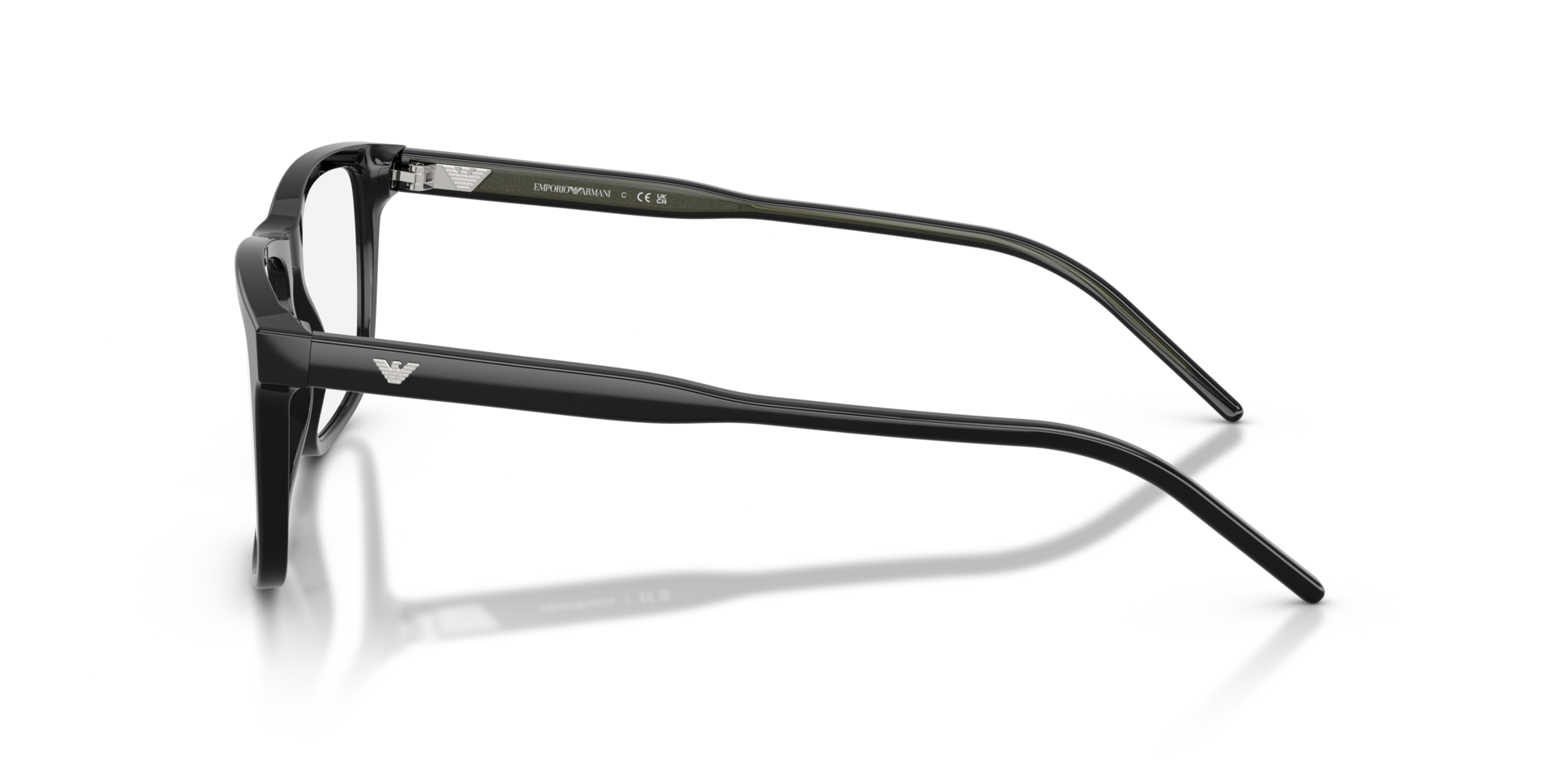EA3257 Shiny Black AcetateEyeglass Frames for Glasses Direct, Side View