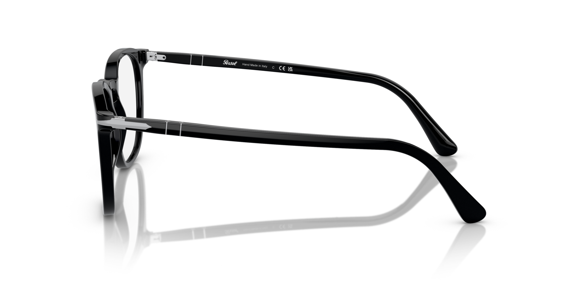 PO3318V Black AcetateEyeglass Frames for Glasses Direct, Side View