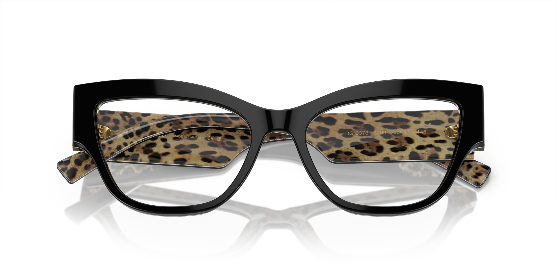 DG3378 Black On Leo Brown AcetateEyeglass Frames for Glasses Direct, Closed View