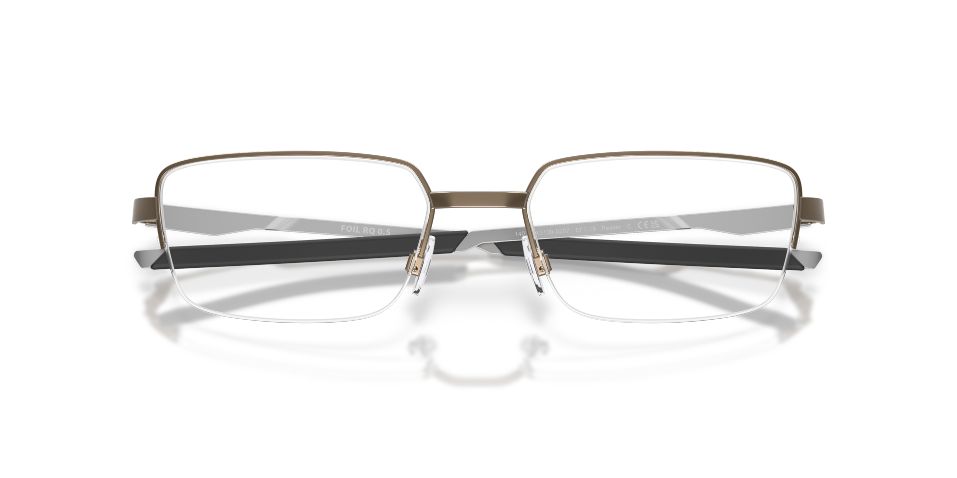 Foil RQ 0.5 Pewter MetalEyeglass Frames for Glasses Direct, Closed View