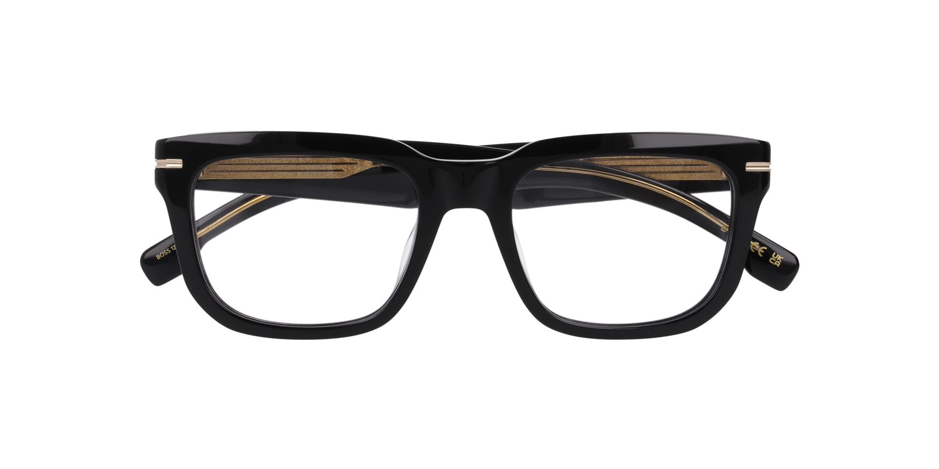 Boss 1746/G Black AcetateEyeglass Frames for Glasses Direct, Closed View