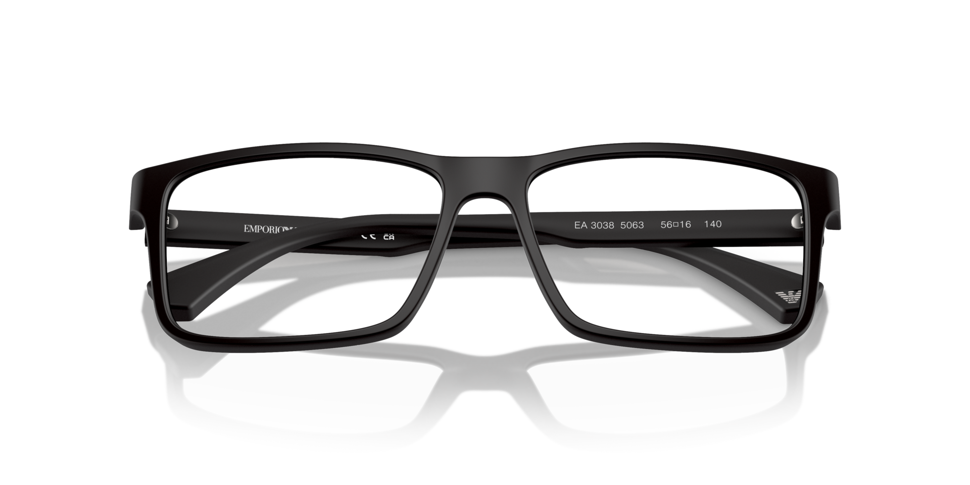 EA3038 Rubber Black PlasticEyeglass Frames for Glasses Direct, Closed View