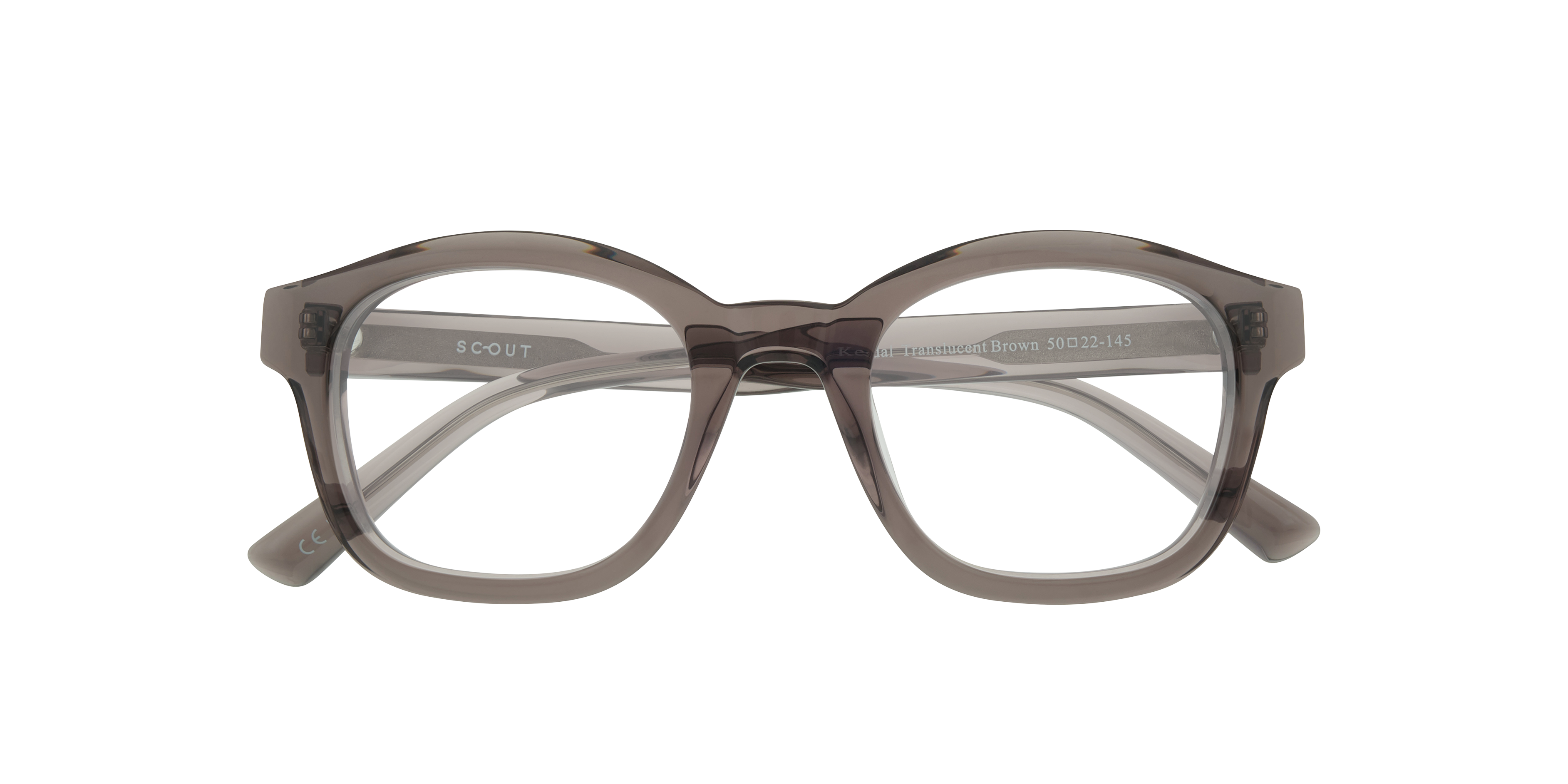 Kendal Translucent Brown AcetateEyeglass Frames for Glasses Direct, Closed View