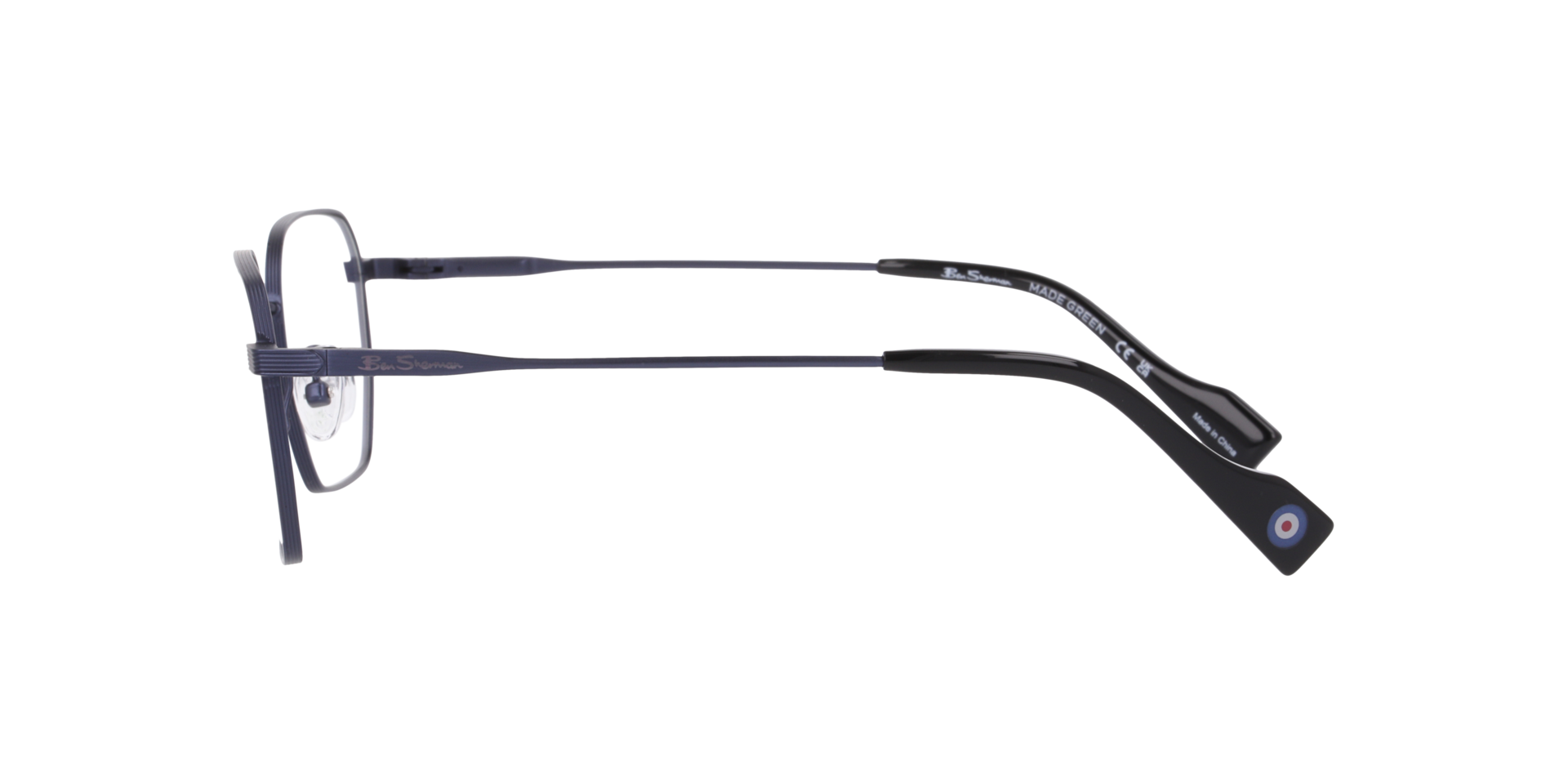 Bsmain Blue MetalEyeglass Frames for Glasses Direct, Side View