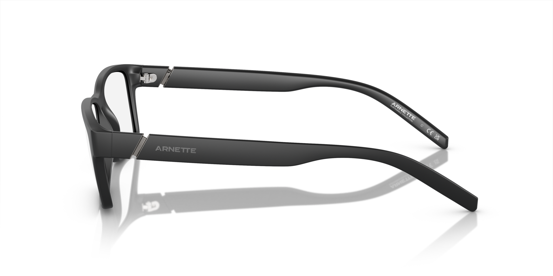 AN7179 Matte Black PlasticEyeglass Frames for Glasses Direct, Side View