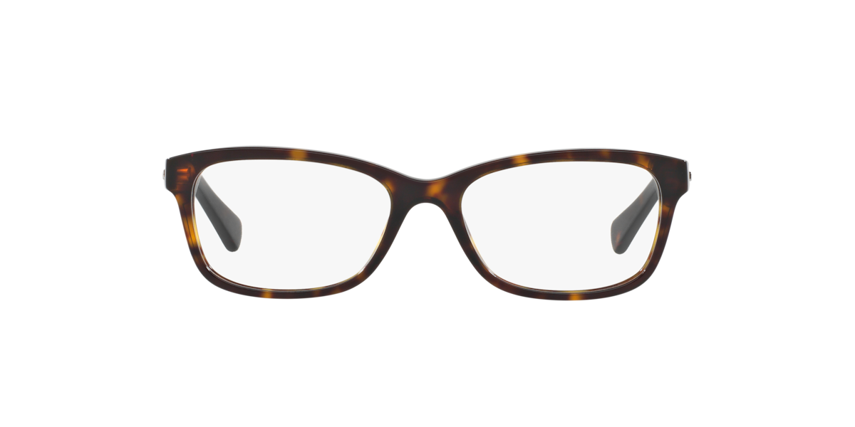 Coach Women's Dark Tortoise Rectangle Acetate Eyeglasses Online - Full Rim - Hc6089