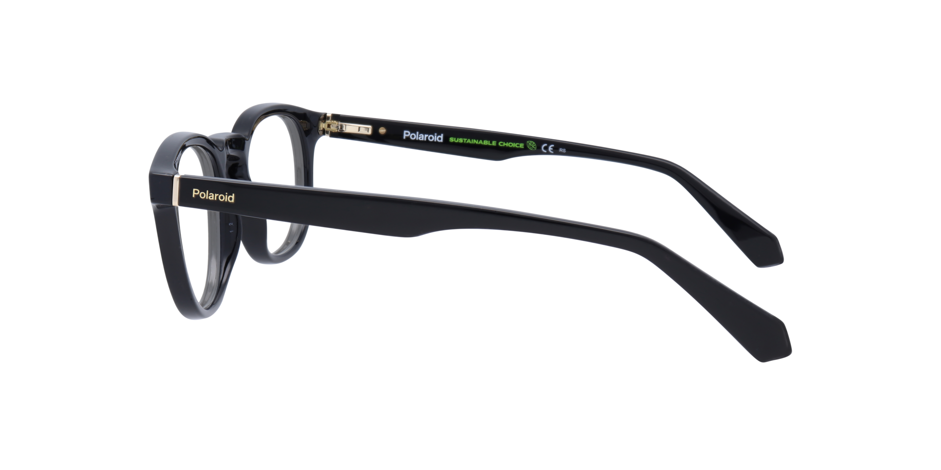 PLD D435 Black PlasticEyeglass Frames for Glasses Direct, Side View