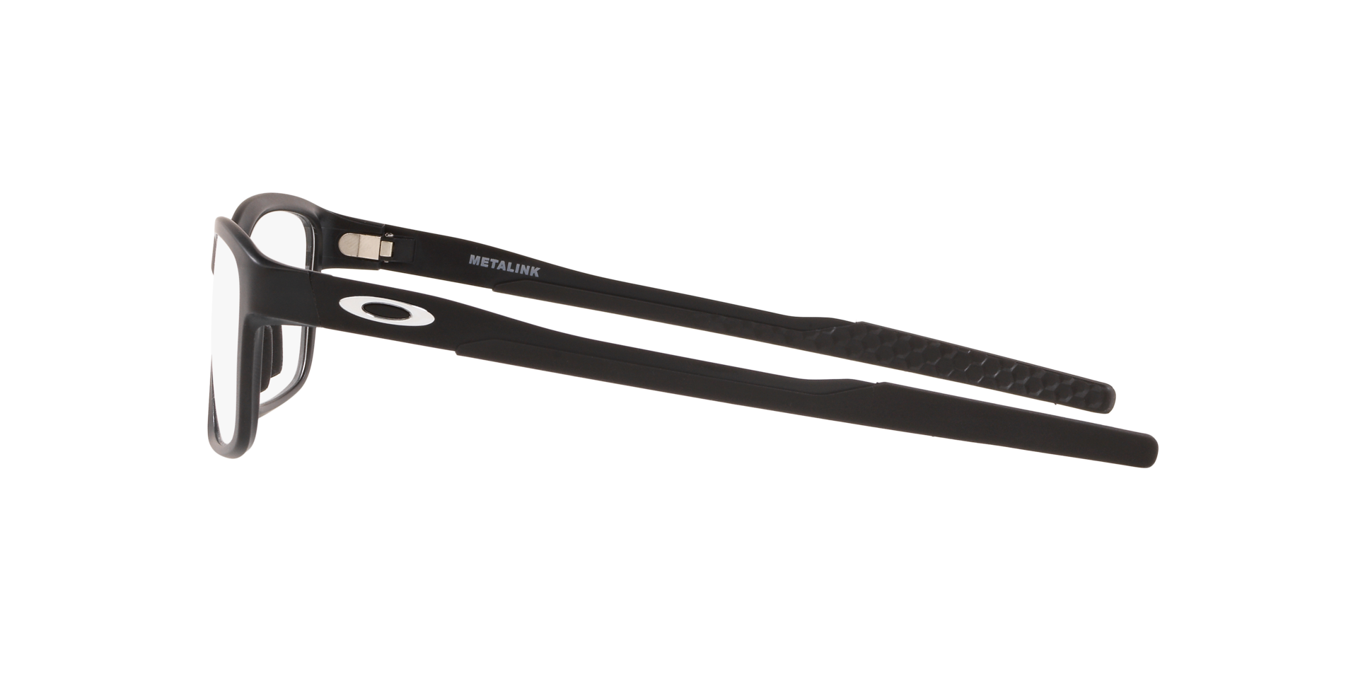 Metalink Satin Black PlasticEyeglass Frames for Glasses Direct, Side View