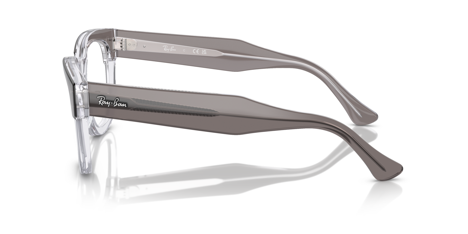 Mega Hawkeye Optics Grey On Transparent AcetateEyeglass Frames for Glasses Direct, Side View