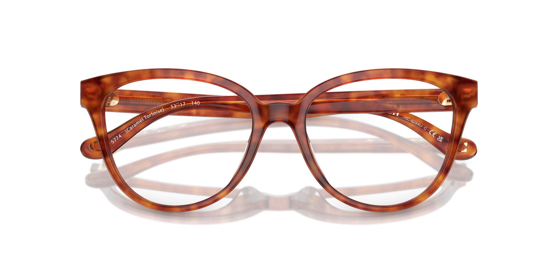 HC6234U Caramel Tortoise AcetateEyeglass Frames for Glasses Direct, Closed View