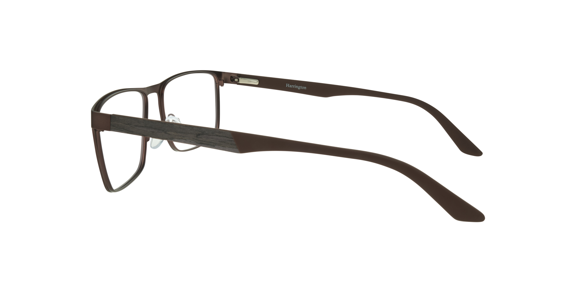 Jimmy Matte Brown  &  Black MetalEyeglass Frames for Glasses Direct, Side View