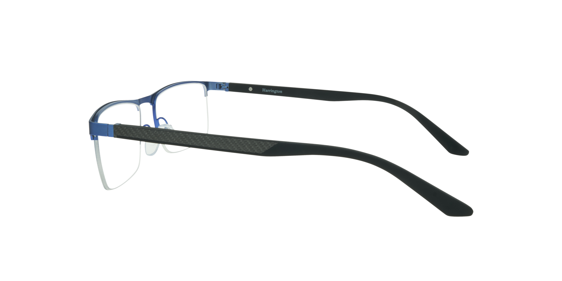Jeffrey Matte Blue & Twill Grey MetalEyeglass Frames for Glasses Direct, Side View