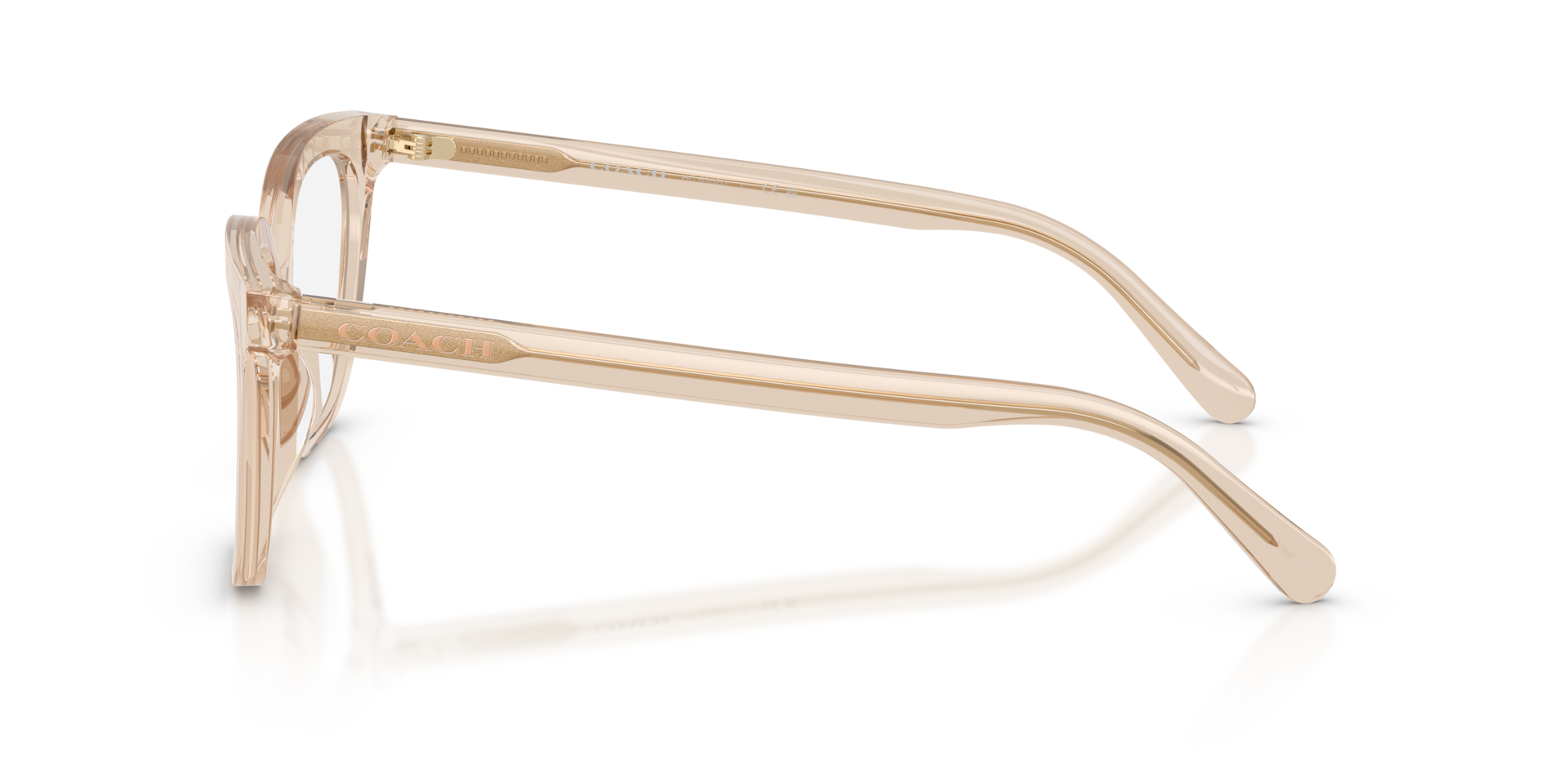 HC6302U Transparent Beige AcetateEyeglass Frames for Glasses Direct, Side View