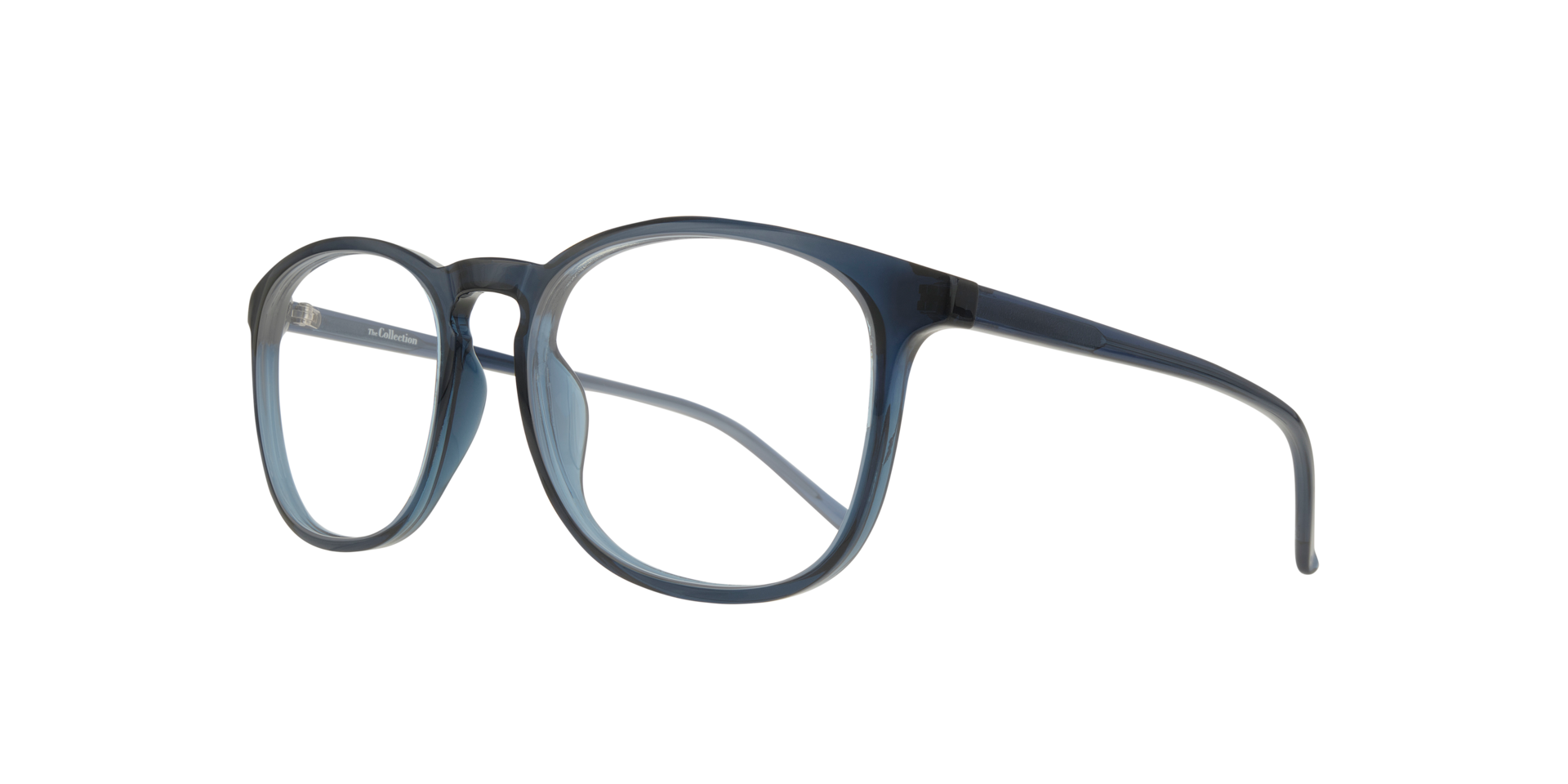Lake Shiny Blue PlasticEyeglass Frames for Glasses Direct, Angle View