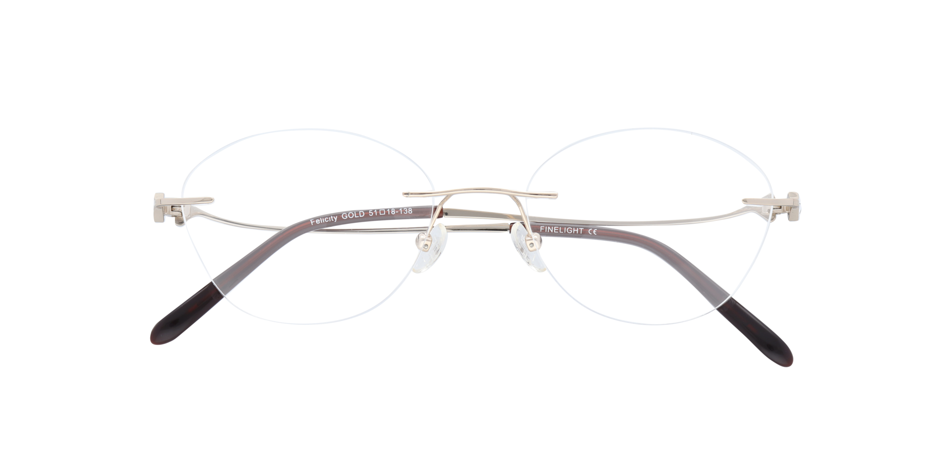 Felicity Gold TitaniumEyeglass Frames for Glasses Direct, Closed View