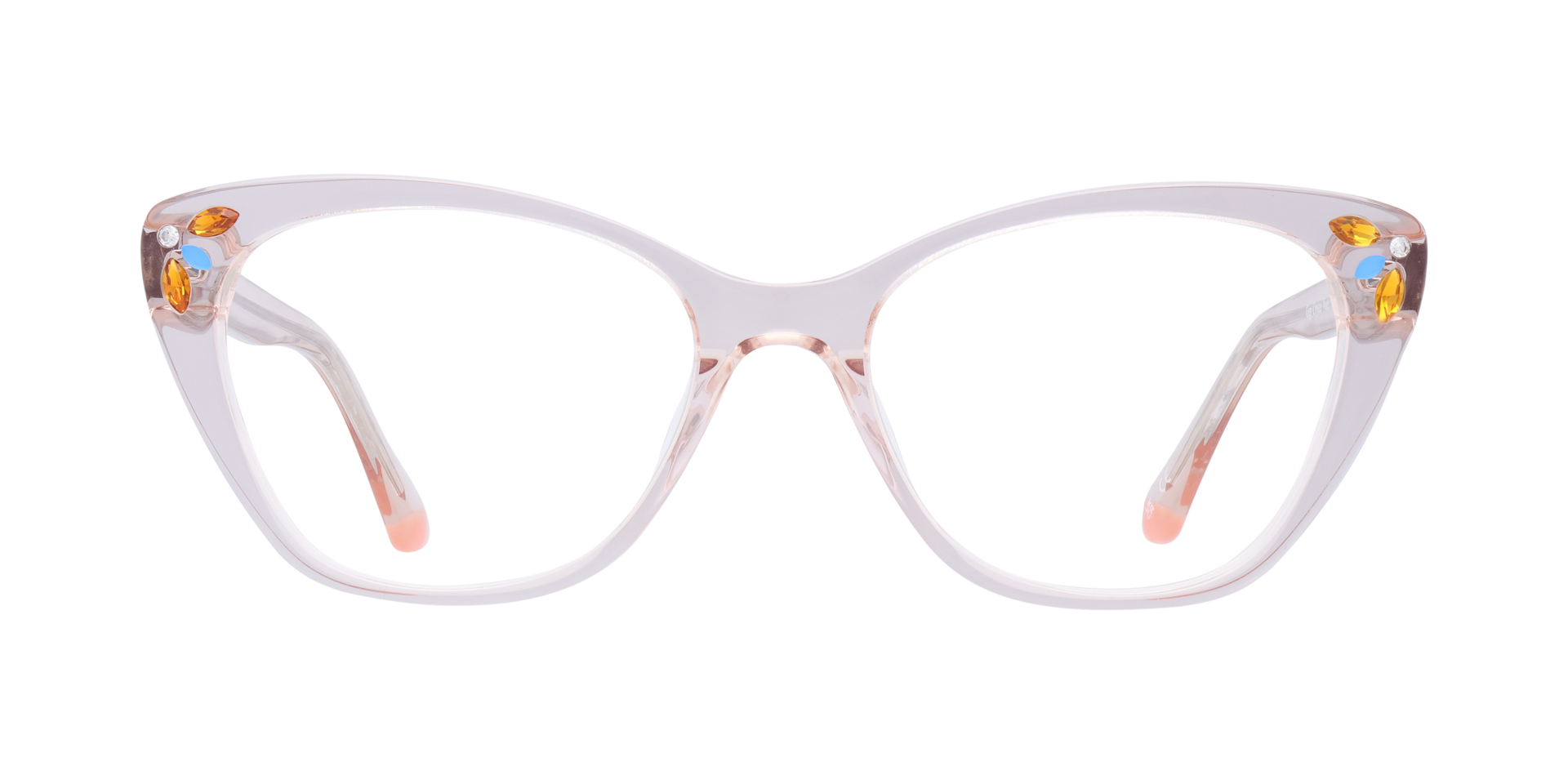 Gigi Crystal Nude AcetateEyeglass Frames for Glasses Direct, Front View