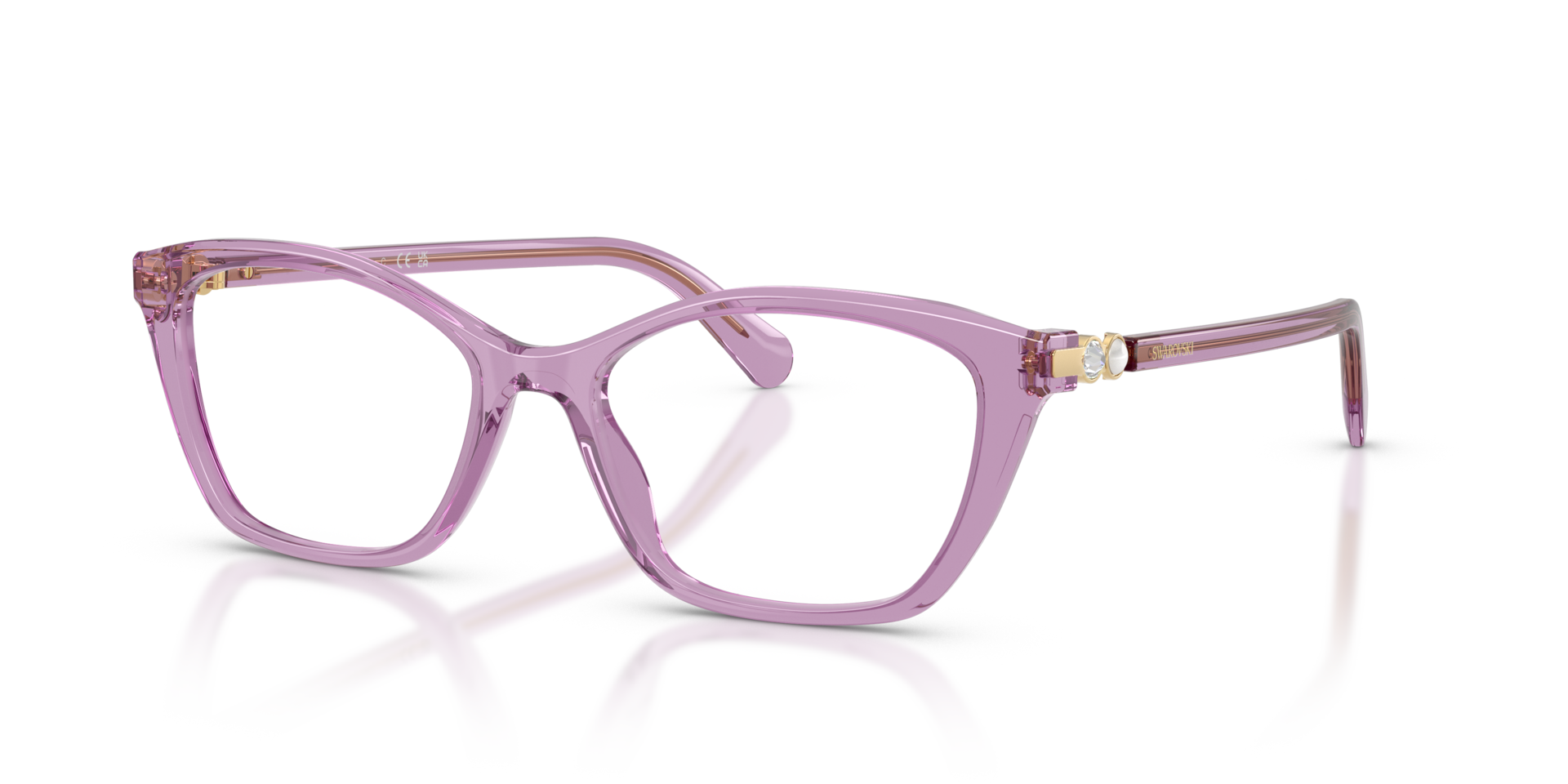 SK2065 Transparent Amethyst AcetateEyeglass Frames for Glasses Direct, Angle View