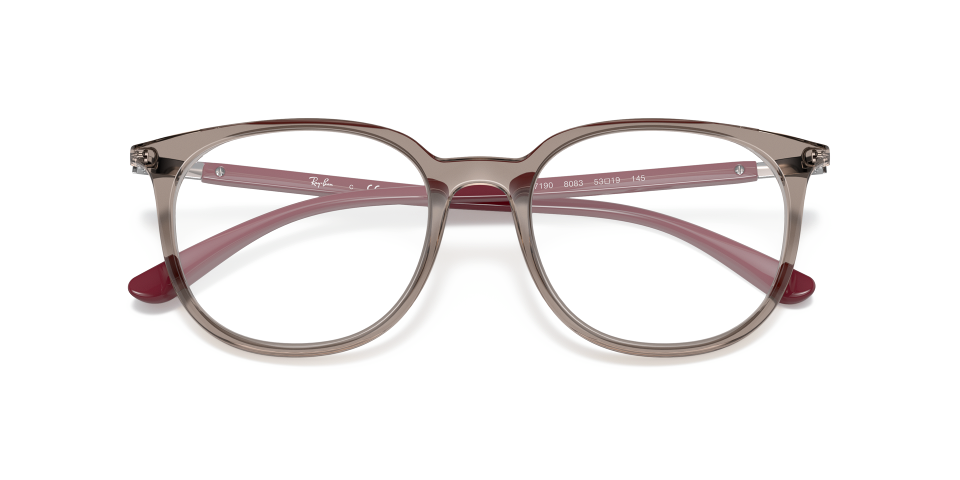 RB7190 Transparent Grey PlasticEyeglass Frames for Glasses Direct, Closed View