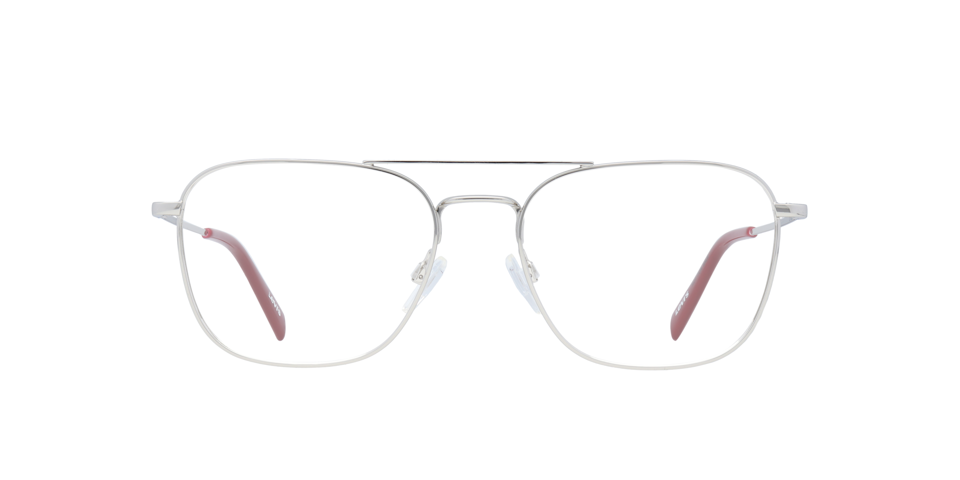 LV 1008 Silver MetalEyeglass Frames for Glasses Direct, Front View