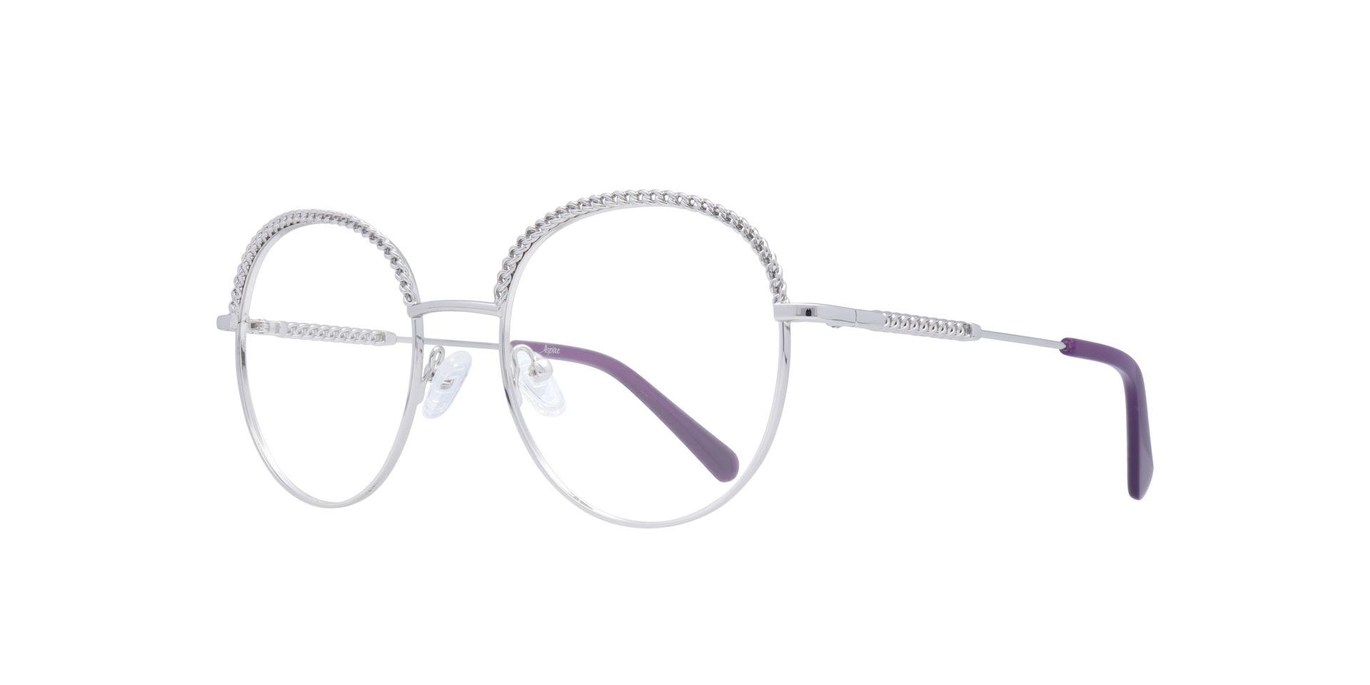 Floss Silver MetalEyeglass Frames for Glasses Direct, Angle View