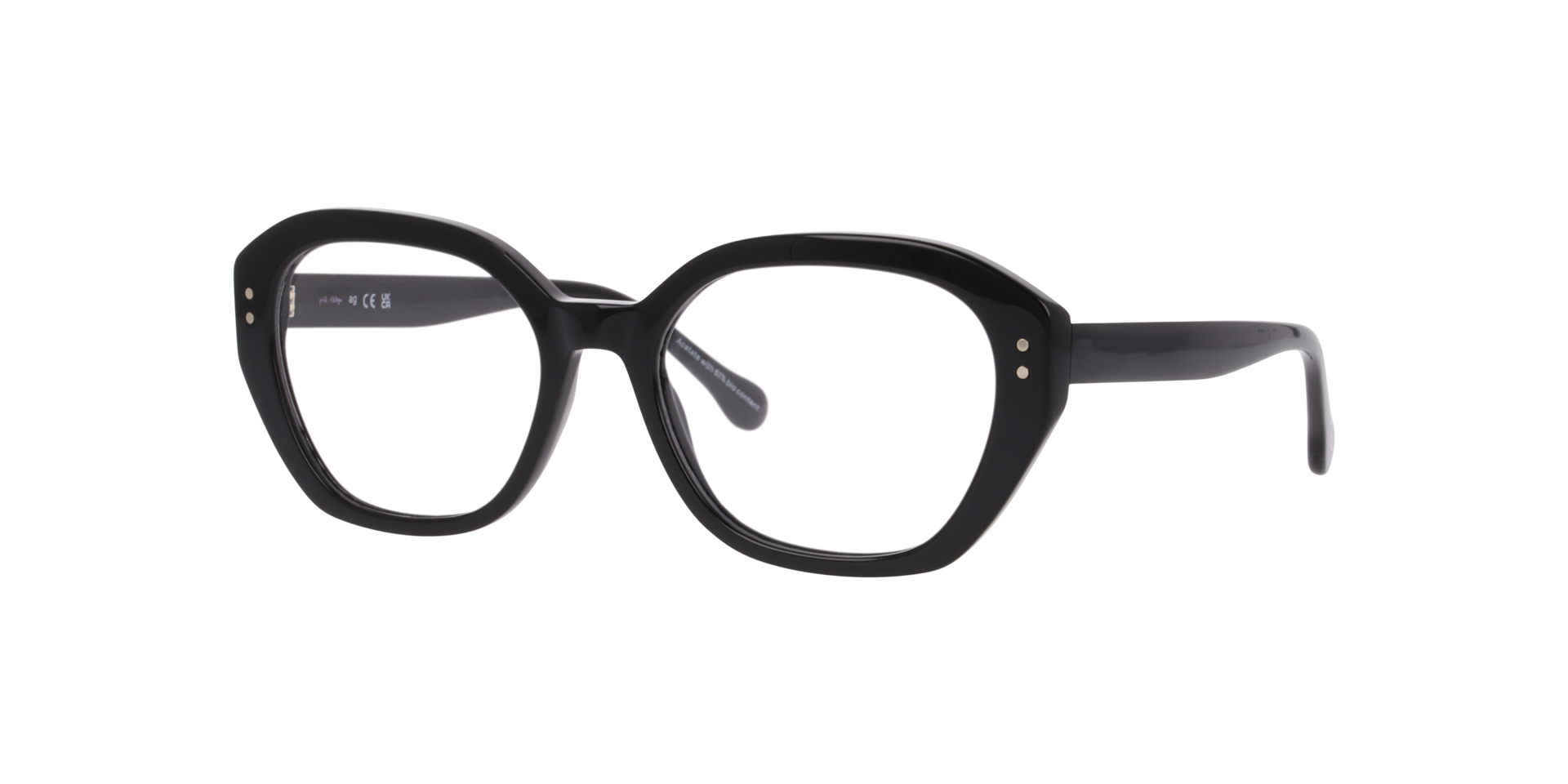 Neil Black AcetateEyeglass Frames for Glasses Direct, Angle View