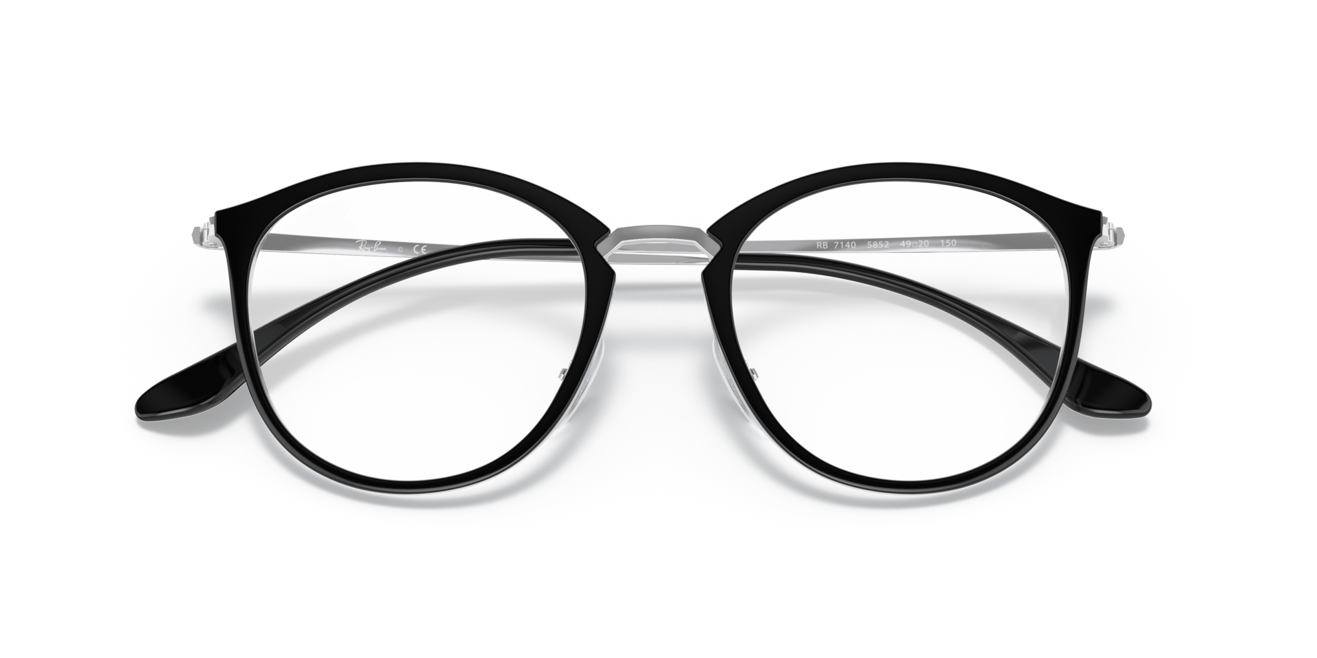 RB7140 Black On Transparent PlasticEyeglass Frames for Glasses Direct, Closed View