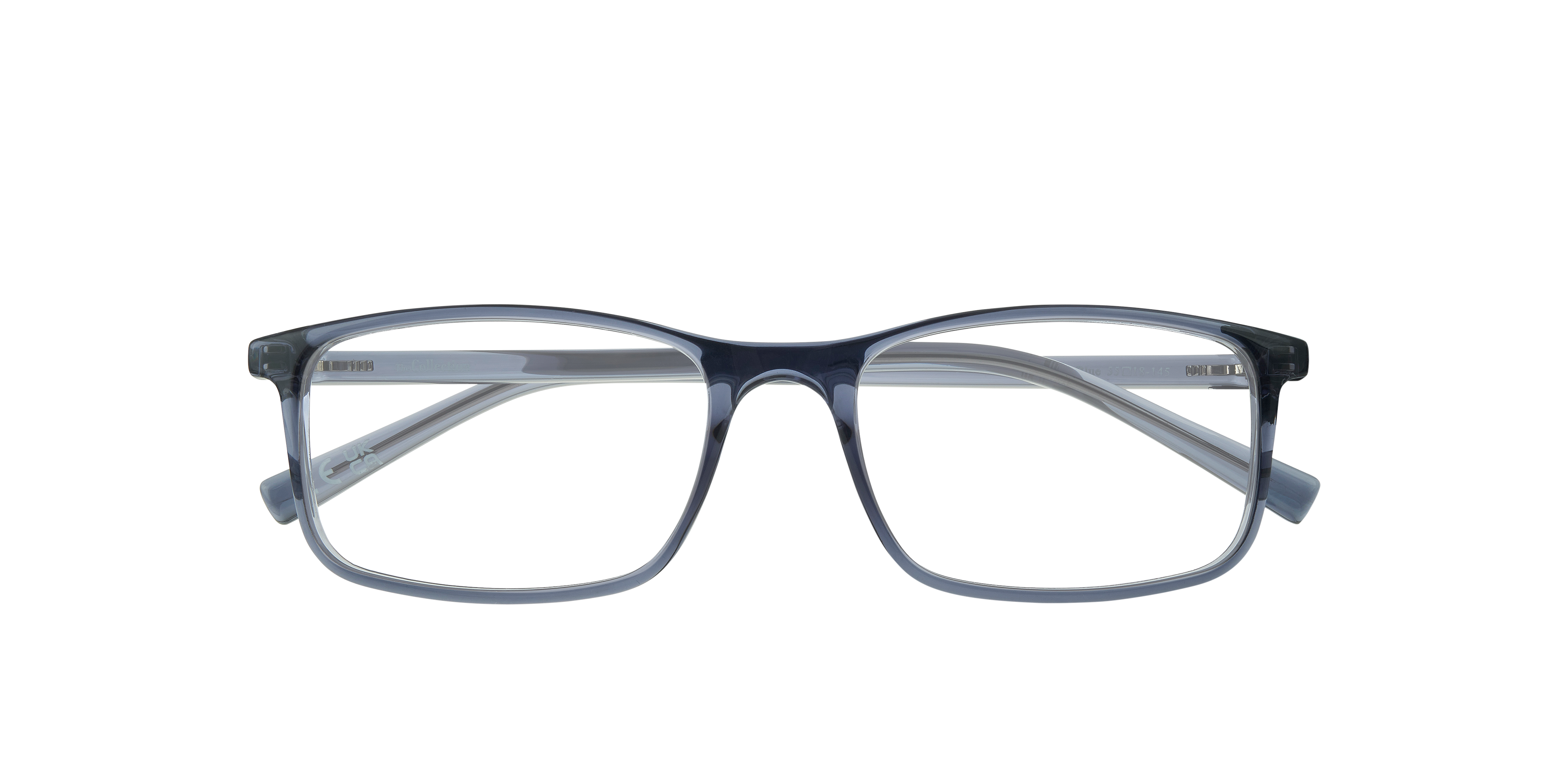 Leslie Shiny Blue PlasticEyeglass Frames for Glasses Direct, Closed View