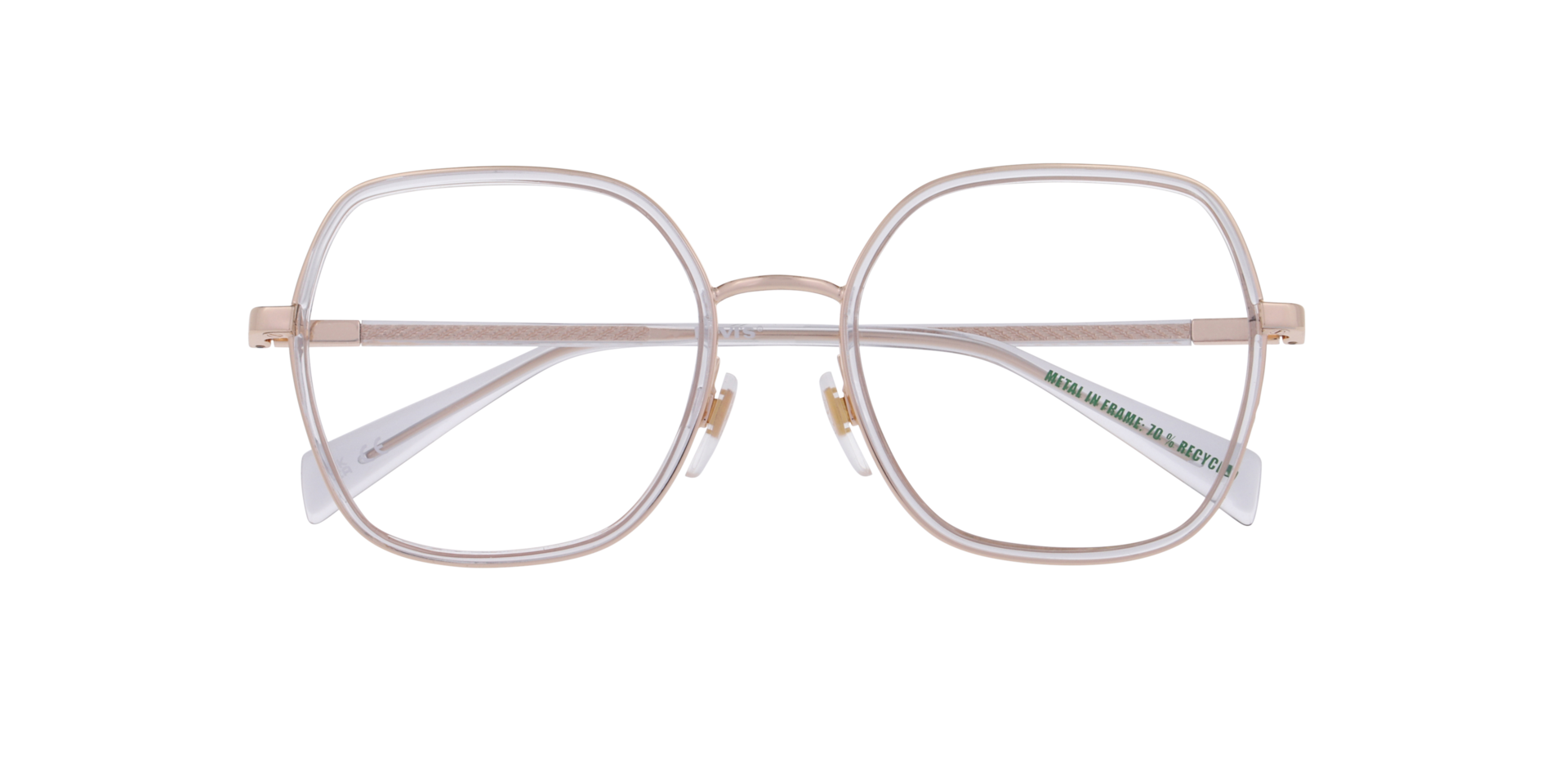 LV 1109 Gold Grey MetalEyeglass Frames for Glasses Direct, Closed View