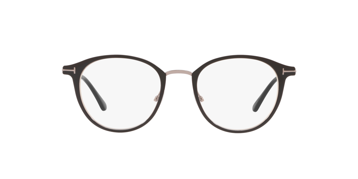 Black Shiny oval Metal eyeglasses Online - Full Rim - FT5528-B