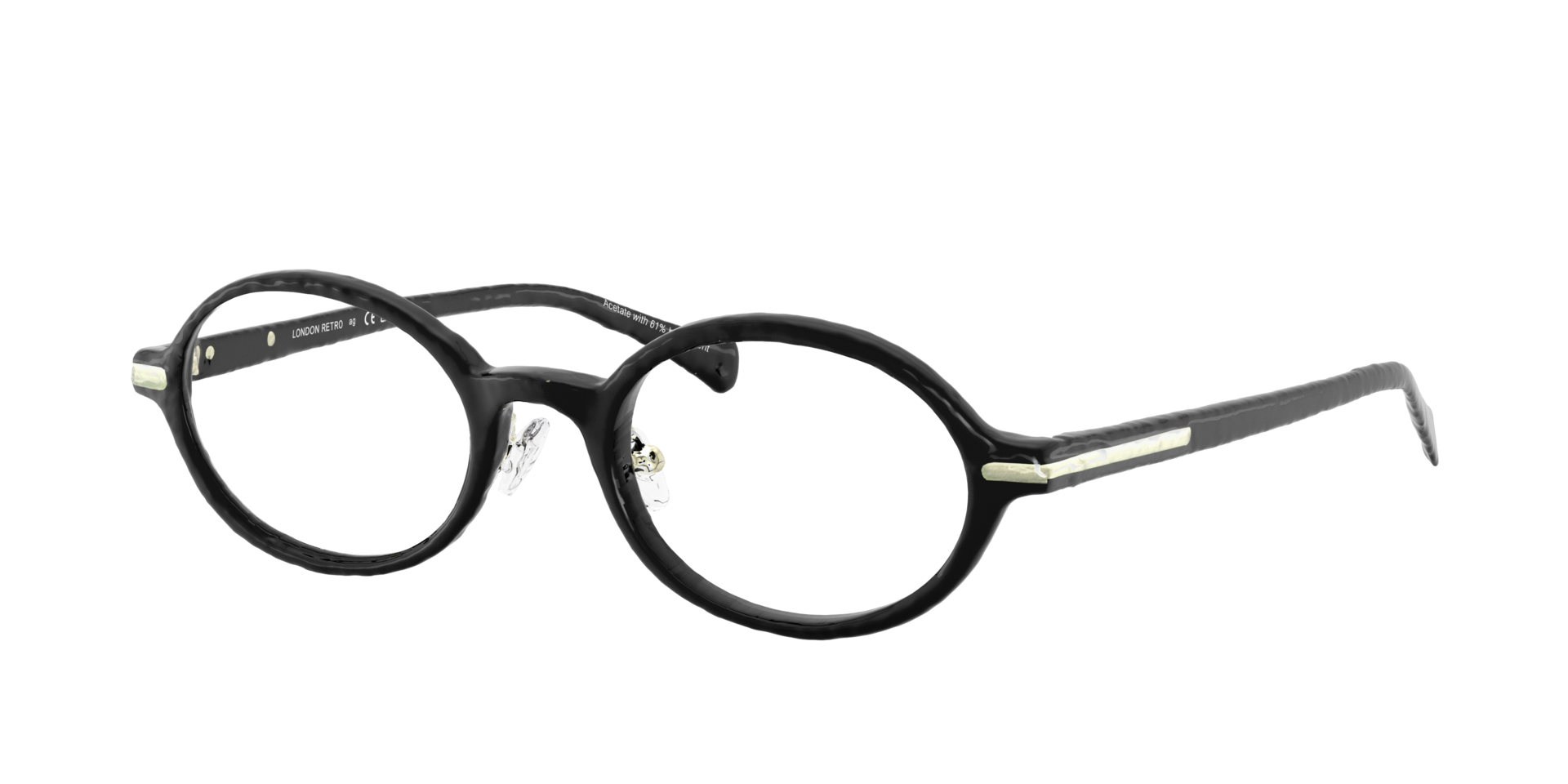 Mortlake Black AcetateEyeglass Frames for Glasses Direct, Angle View