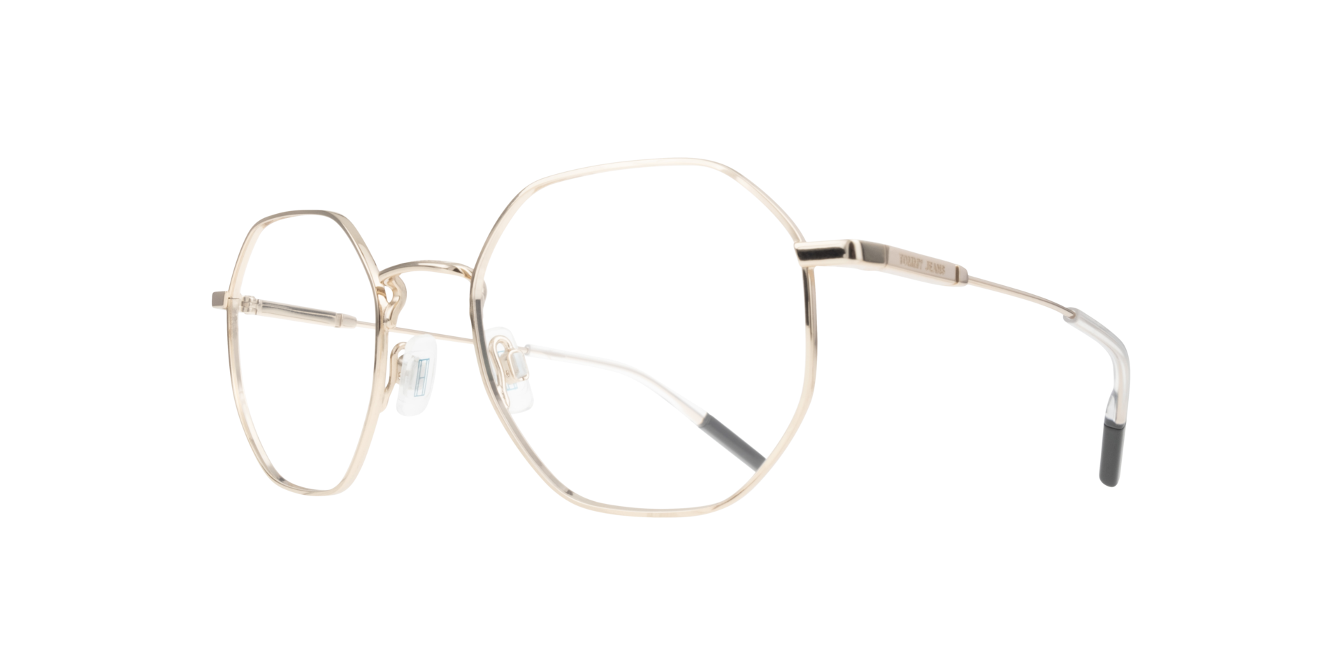 TJ 0096 Gold Shiny MetalSunglass Frames for Glasses Direct, Angle View